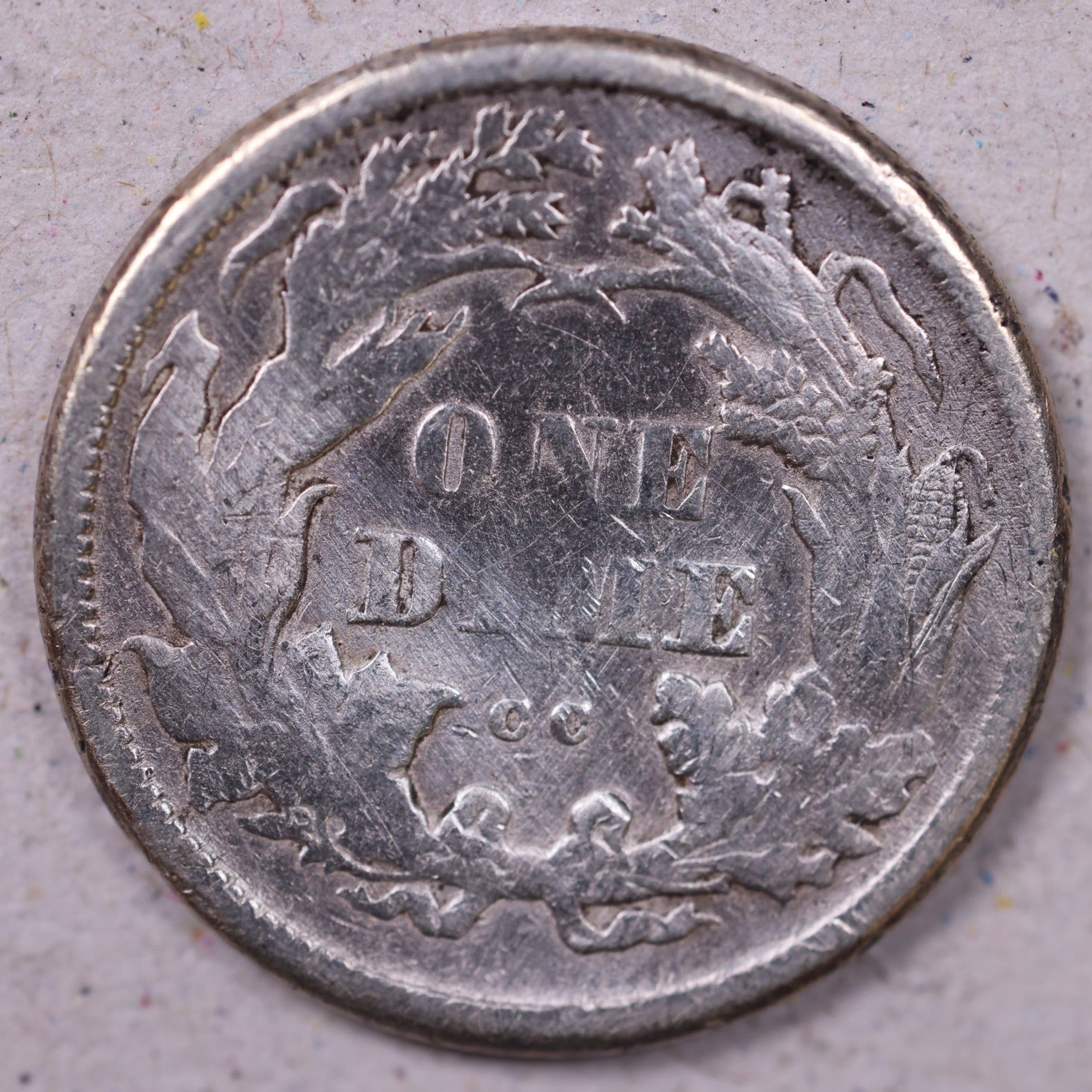 1875-CC Seated Liberty Dime., Extra Fine Details Circulated Coin., Store#1126