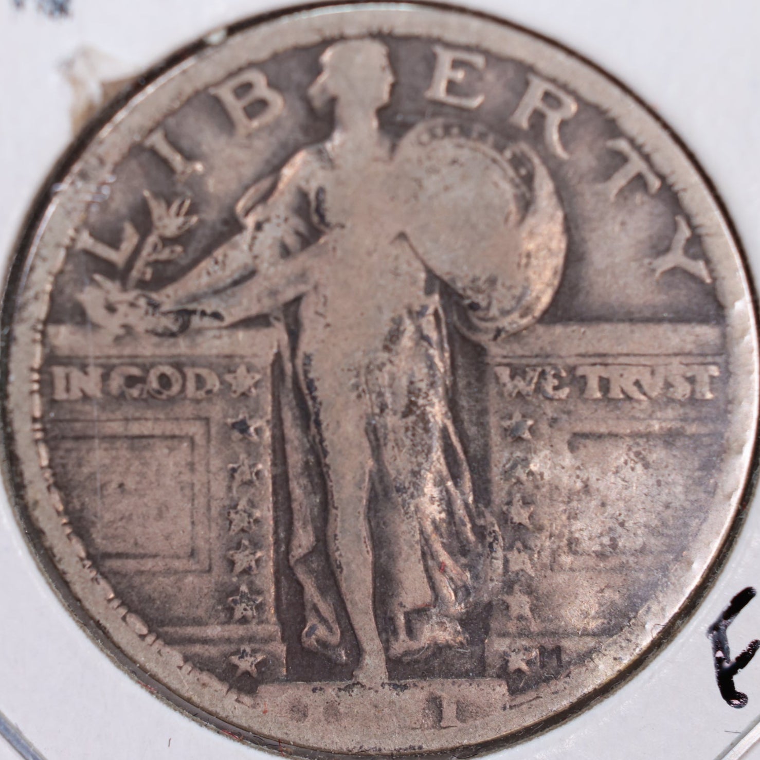 1921 Standing Liberty Silver Quarter, Fine Circulated Coin, Store #QR0064