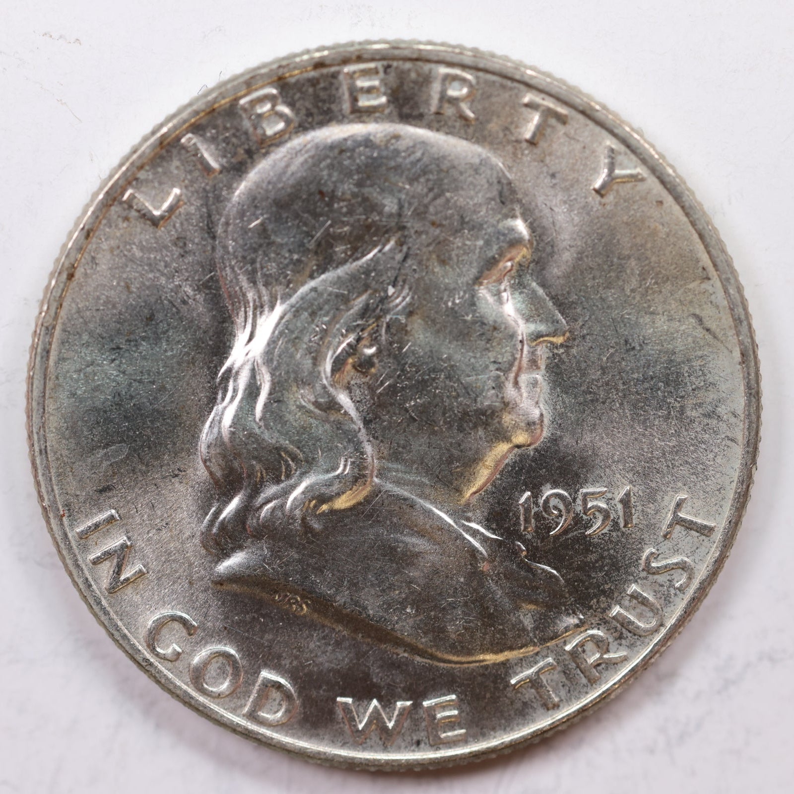 1951-D Franklin Half Dollar, Mint State Uncirculated Coin, Store #HR1178