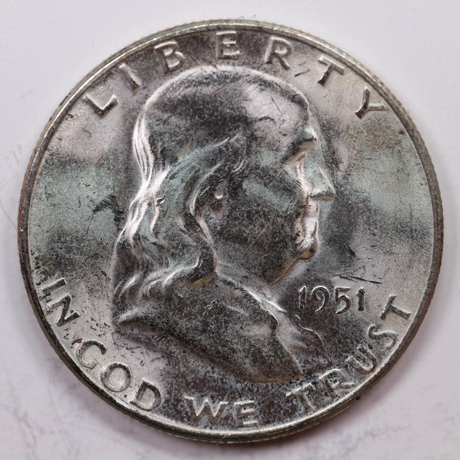 1951-S Franklin Half Dollar, Mint State Uncirculated Coin, Store #HR1179
