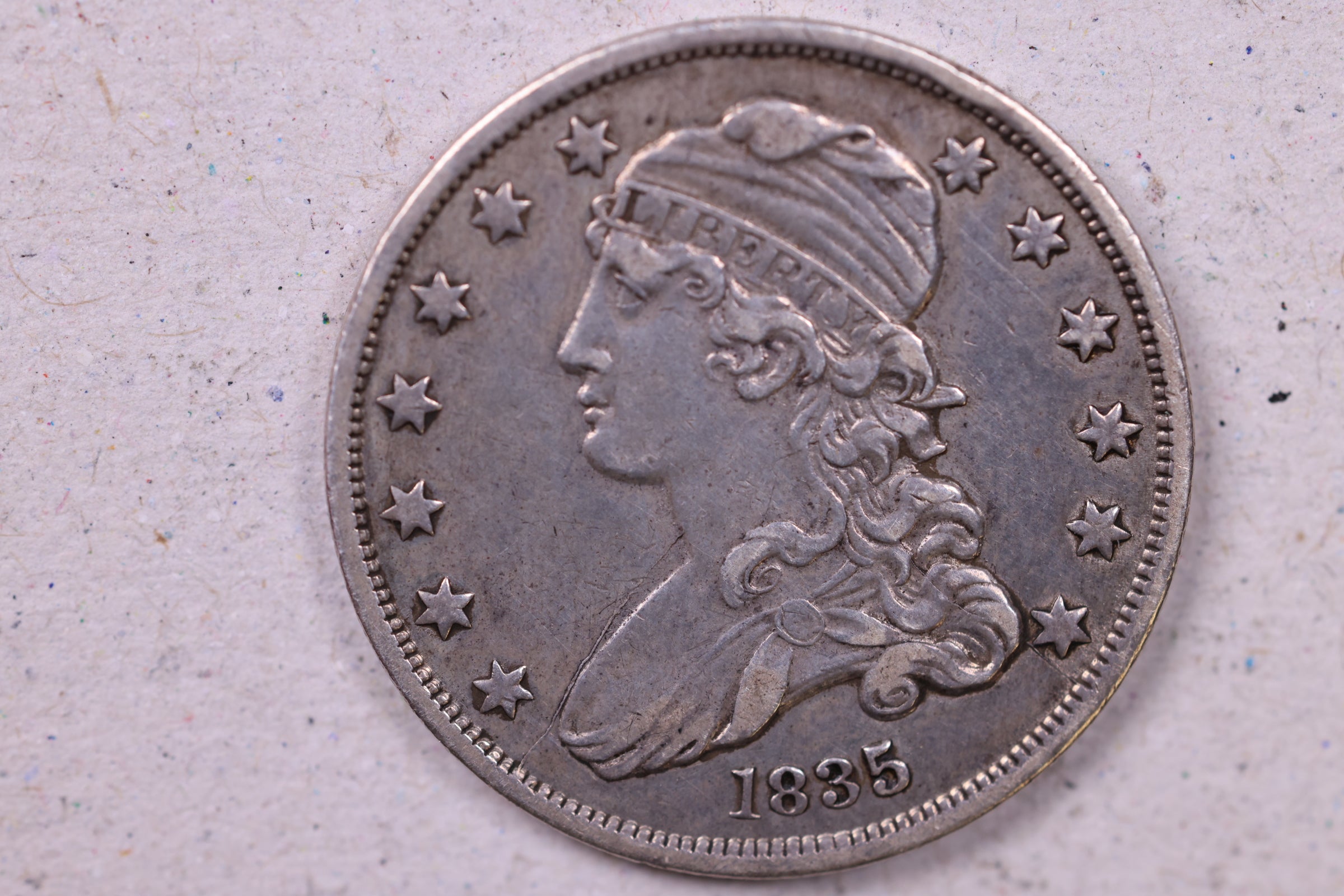 1835 Capped Bust Quarter., Extra Fine Circulated Coin., Store#1133