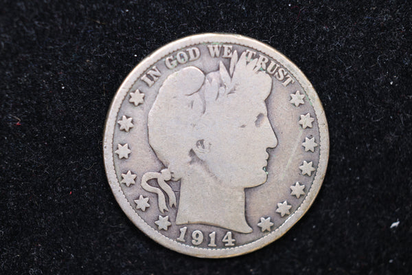 1914 Barber Half Dollar., Circulated Coin. Large Affordable Sale #02150