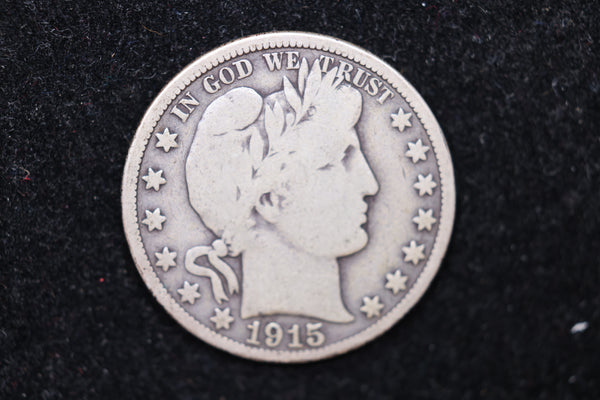 1915 Barber Half Dollar., Circulated Coin. Large Affordable Sale #02153