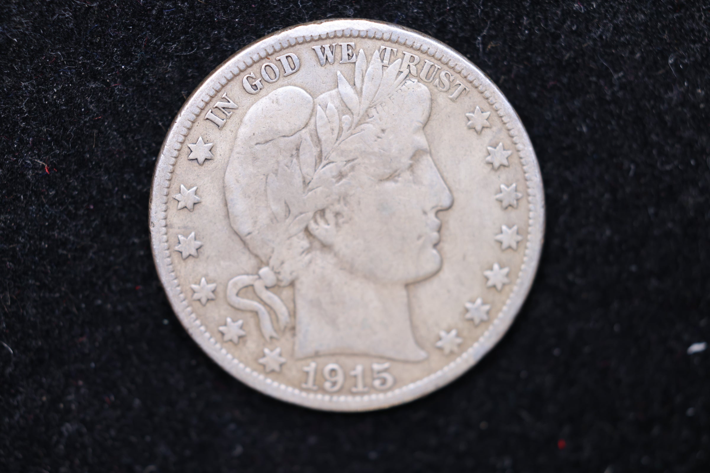 1915-D Barber Half Dollar., Circulated Coin. Large Affordable Sale #HR432