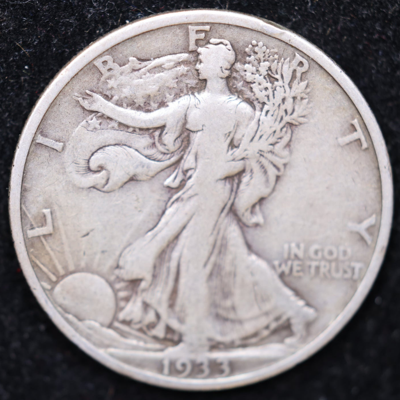 1933-S Walking Liberty Half Dollar, Very Fine Circulated Coin, Store #02159