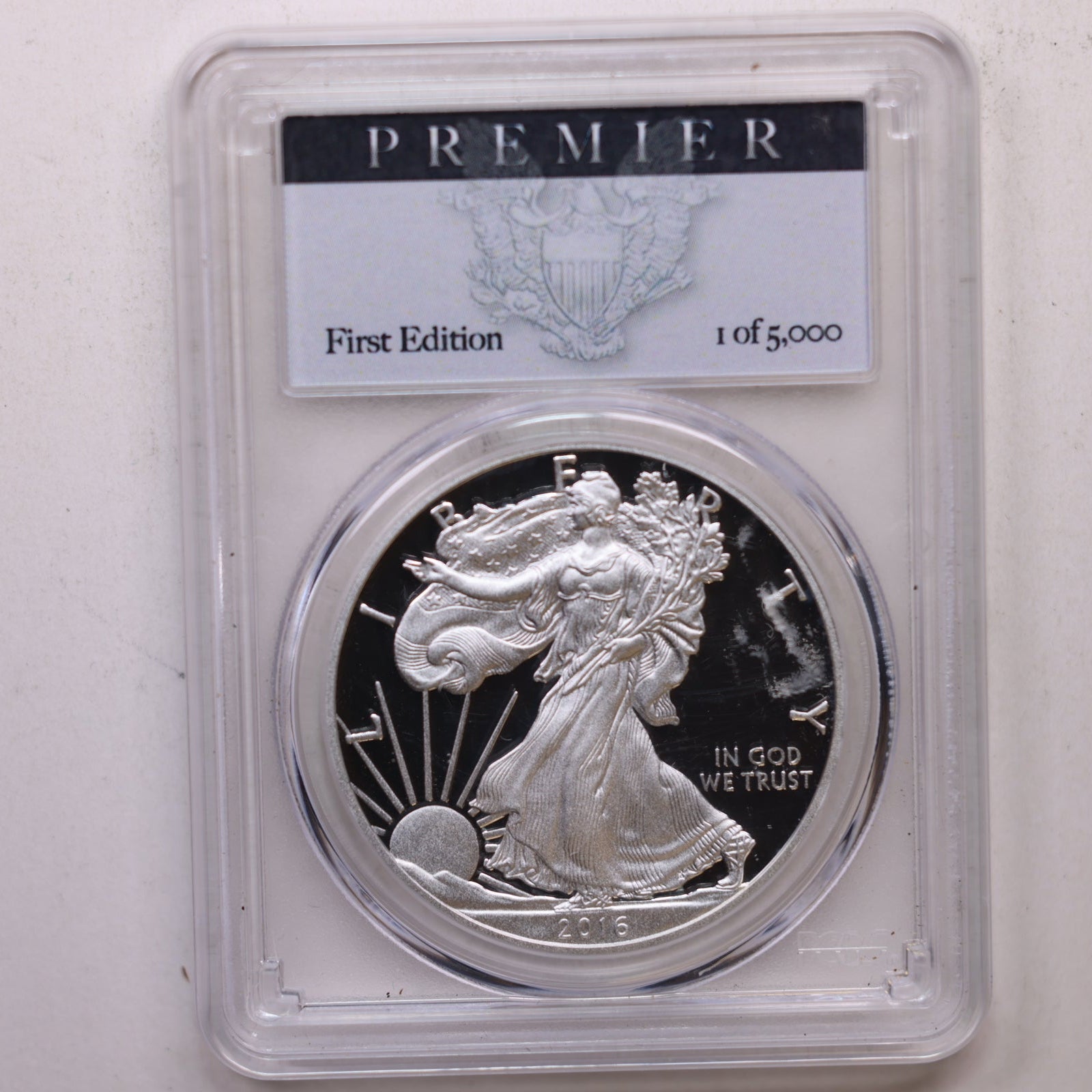 2016-W American Silver Eagle, 'Premier' Label, PCGS PF70, Store #AE0248