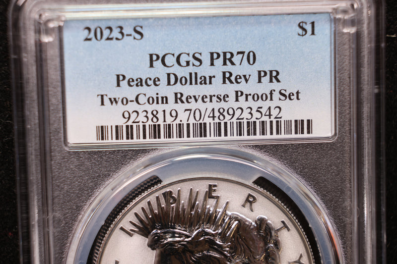 2023-S Peace Silver Dollar, Reverse Proof, PCGS PR70, SALE