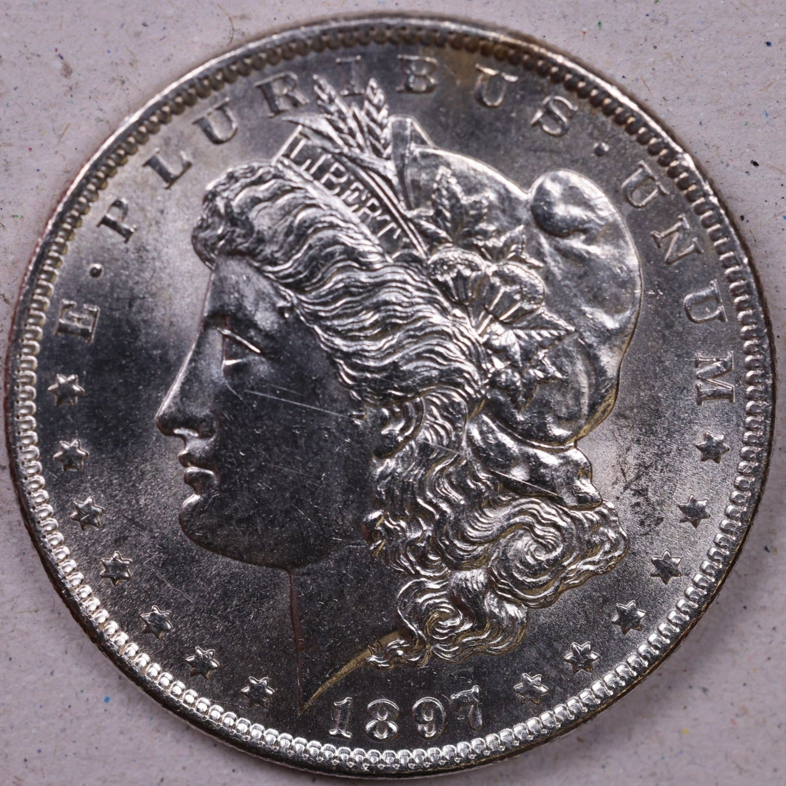 1897-S Morgan Silver Dollar., Mint State Collectable Coin., Store #1204