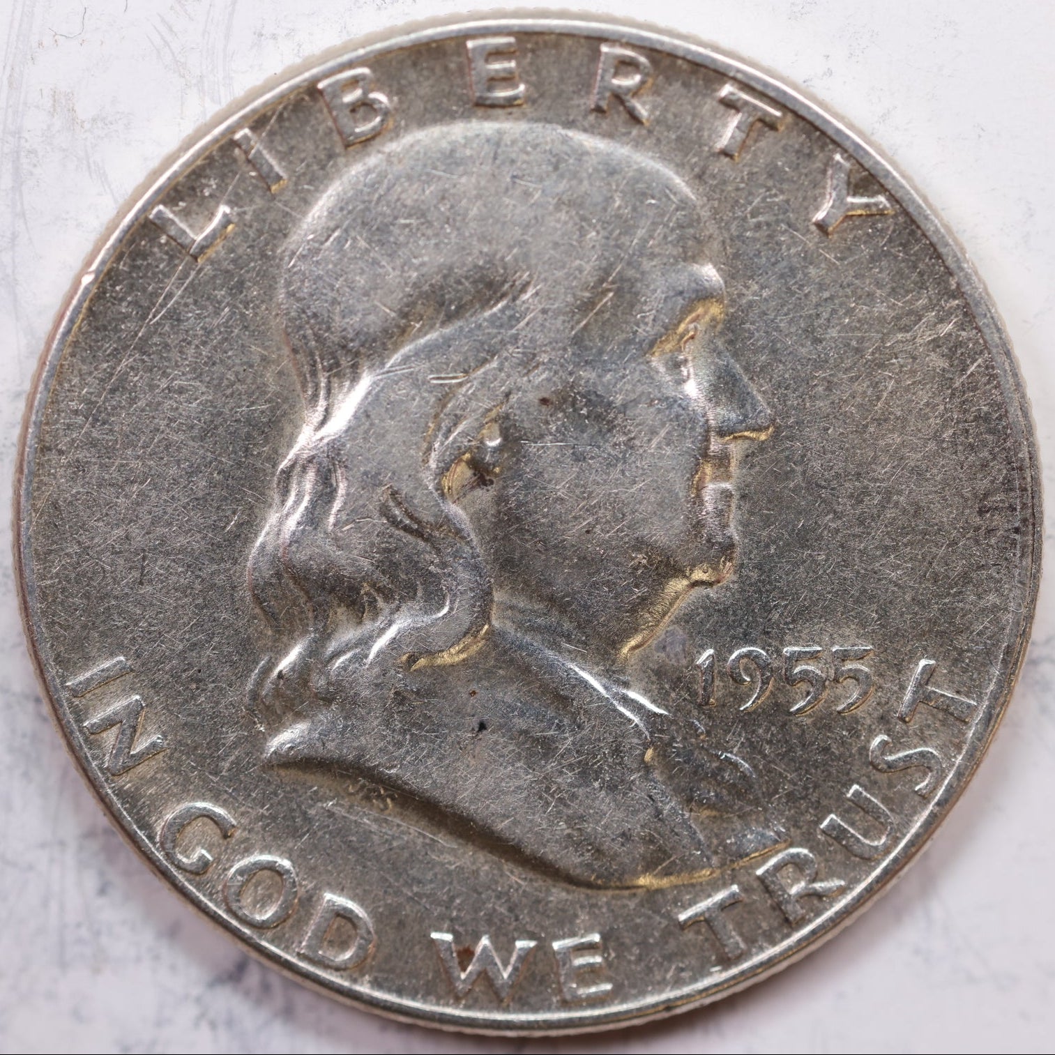 1955 Franklin Half Dollar, Very Good Circulated Coin, Store #HR1214