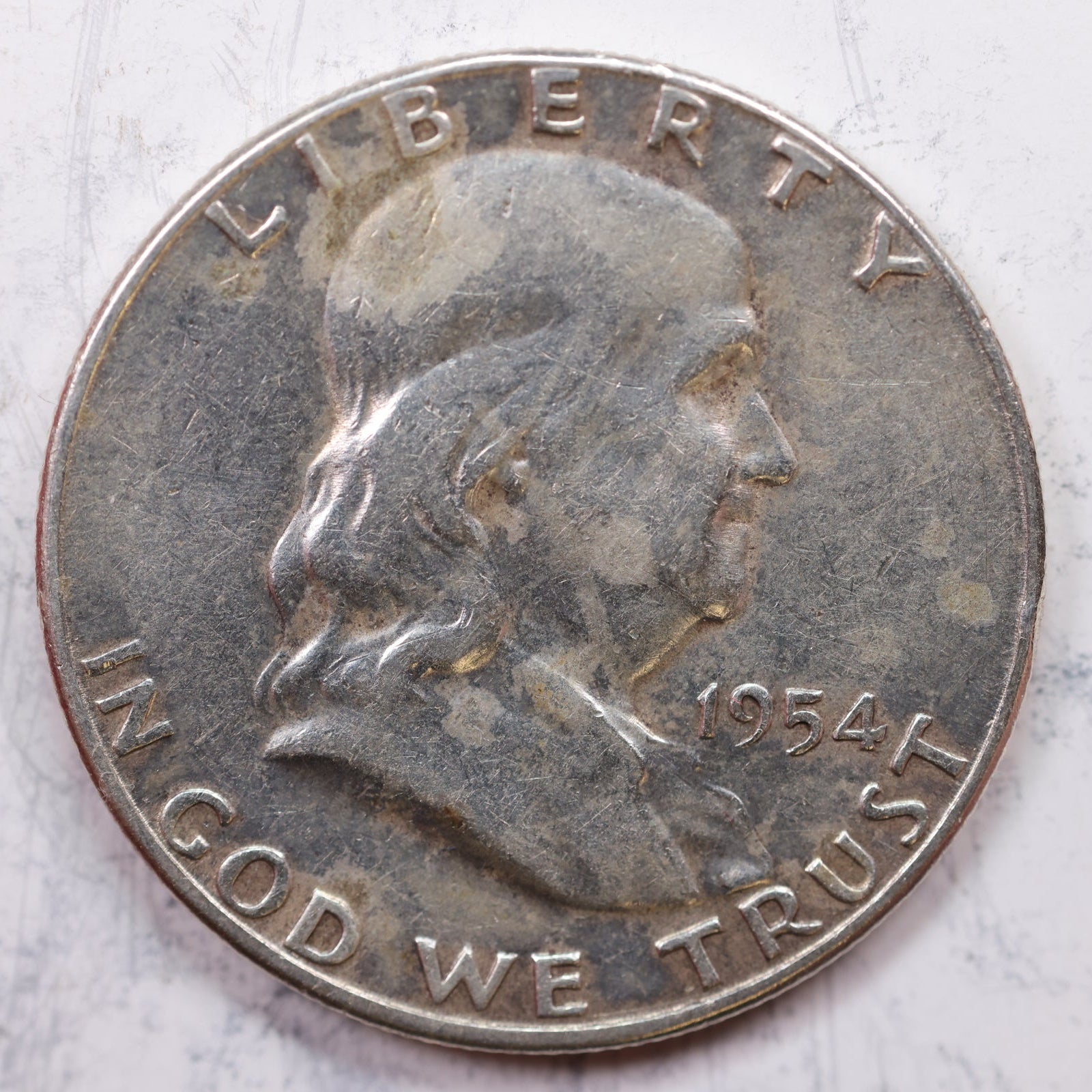 1954-S Franklin Half Dollar, Very Good Circulated Coin, Store #HR1220