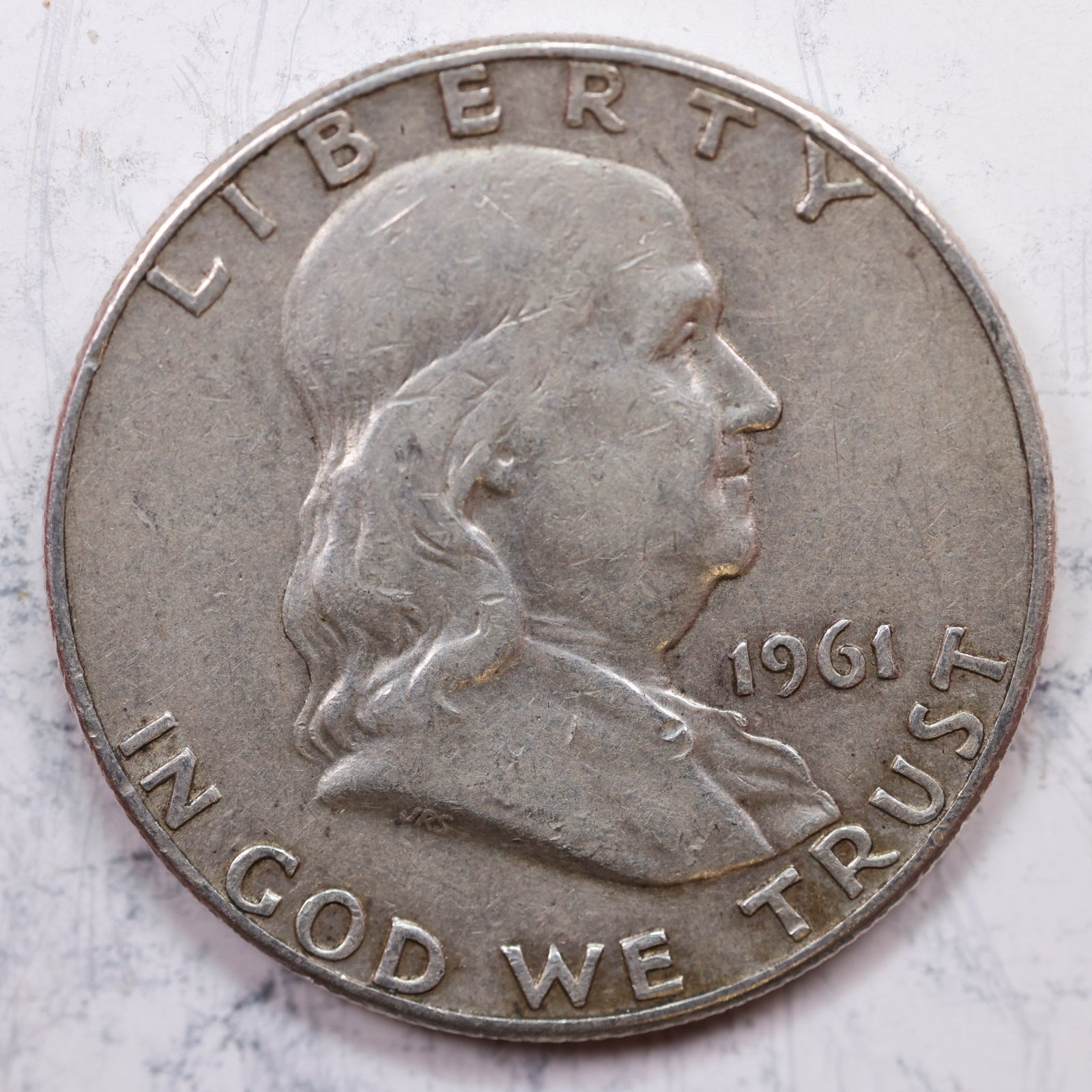 1961-D Franklin Half Dollar, Very Good Circulated Coin, Store #HR1227