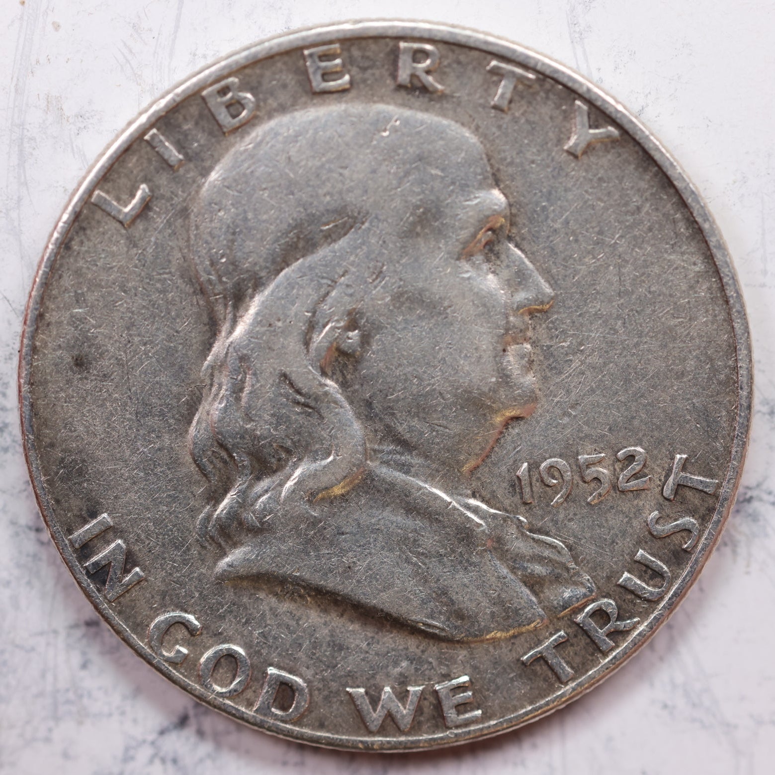 1952-D Franklin Half Dollar, Very Good Circulated Coin, Store #HR1228
