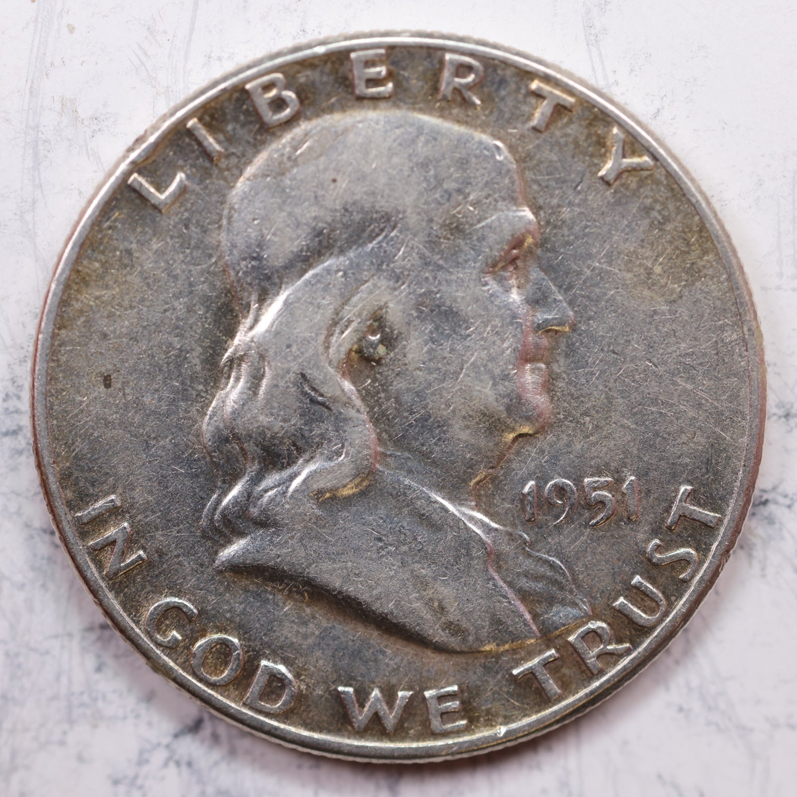 1951 Franklin Half Dollar, Very Good Circulated Coin, Store #HR1231
