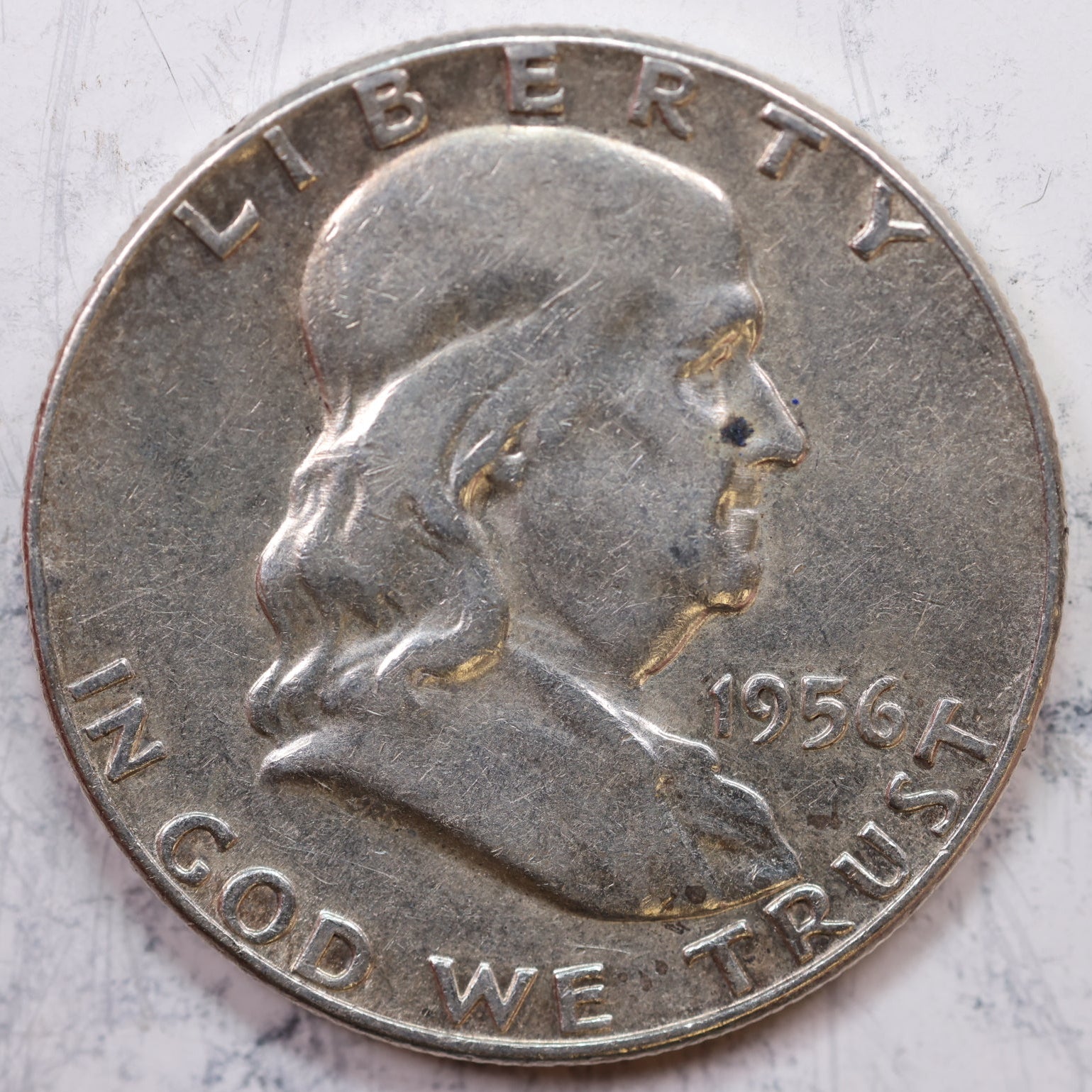 1958-D Franklin Half Dollar, Very Good Circulated Coin, Store #HR1235