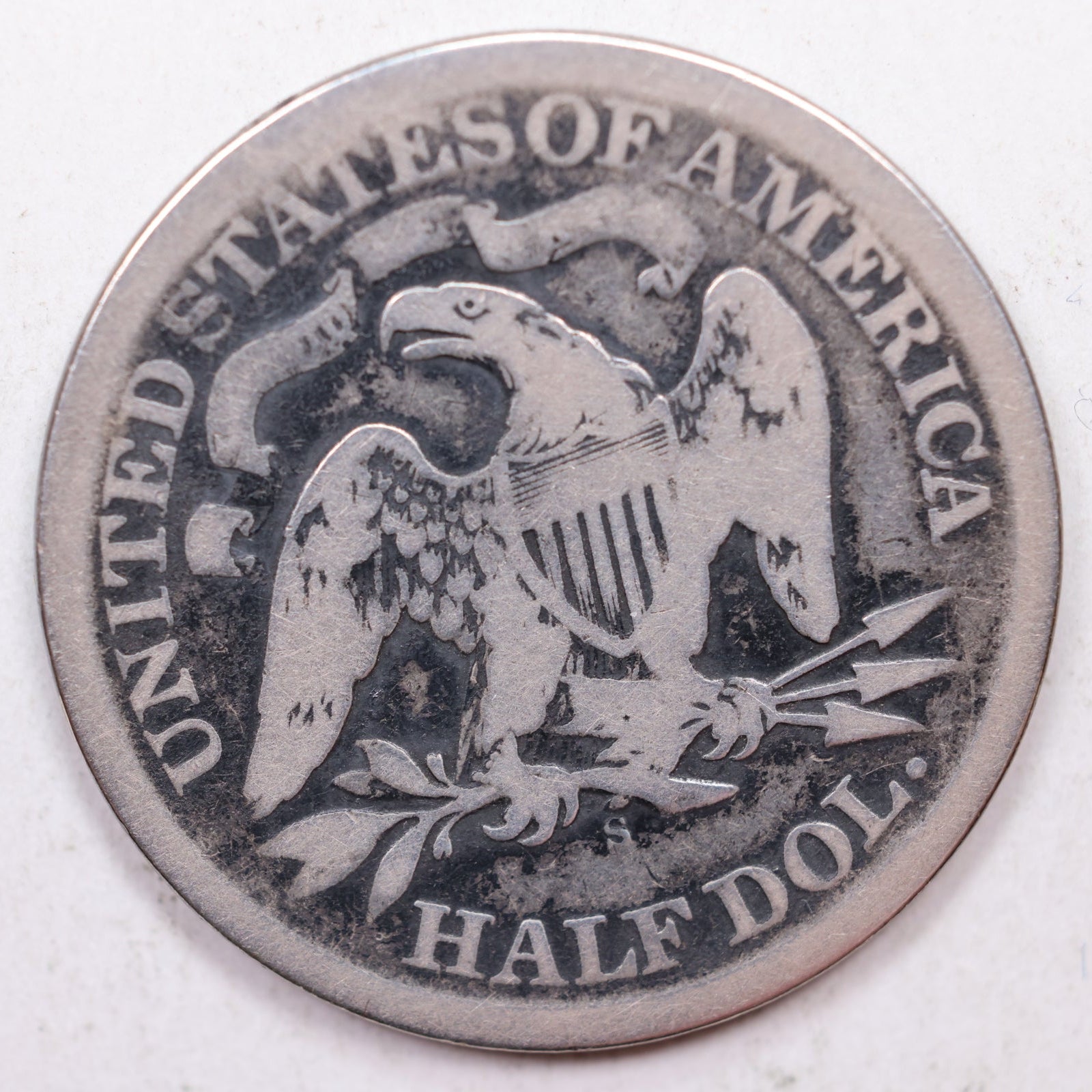 1867-S Seated Liberty Half Dollar, 'Harder Date' Circulated Coin, Store Sale #HR0760.