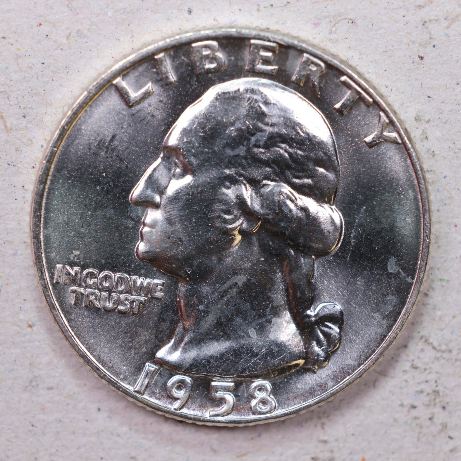 1958-D Washington Silver Quarter, Mint State Coin, Store #1161