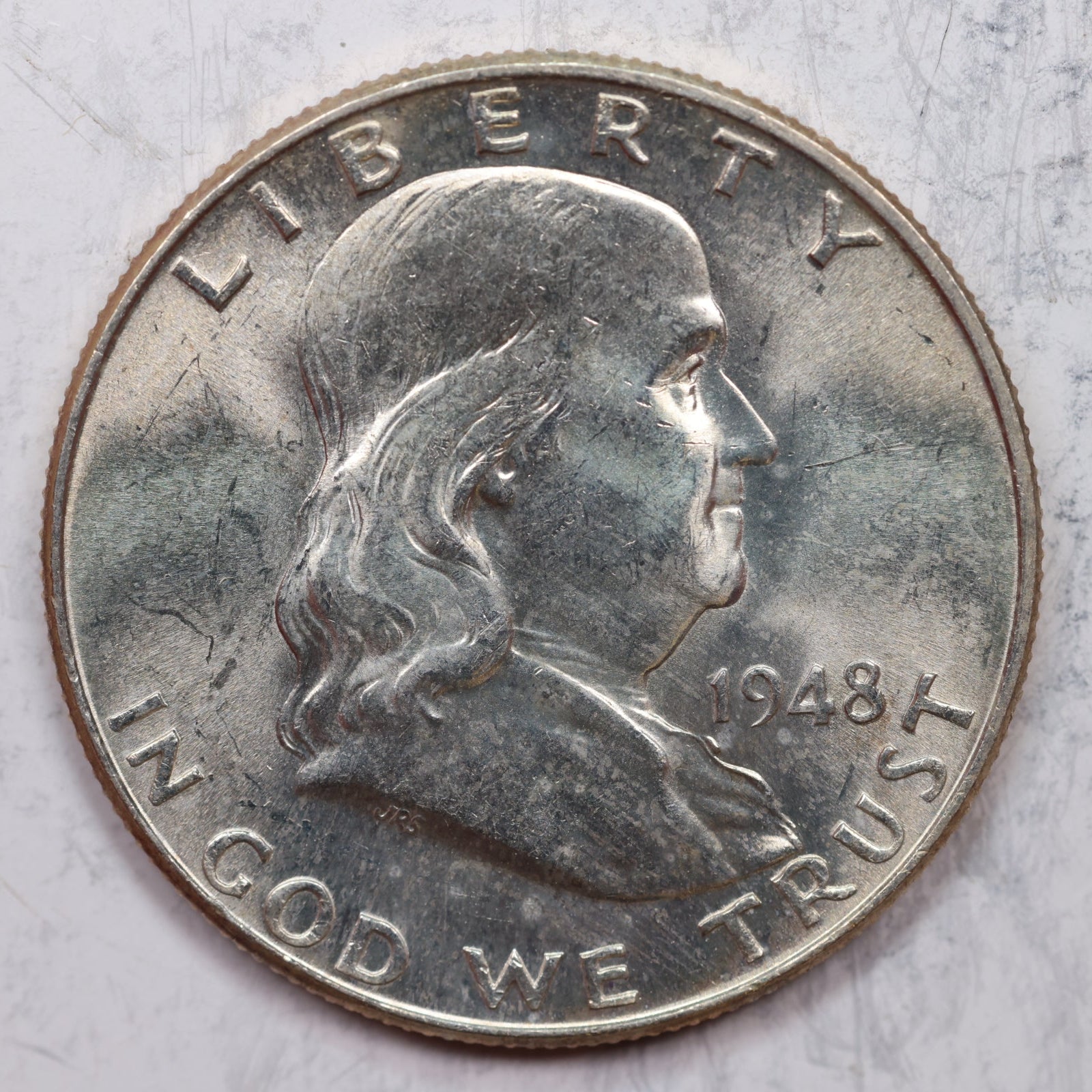 1948 Franklin Half Dollar, Mint State Uncirculated Coin, Store #HR1240