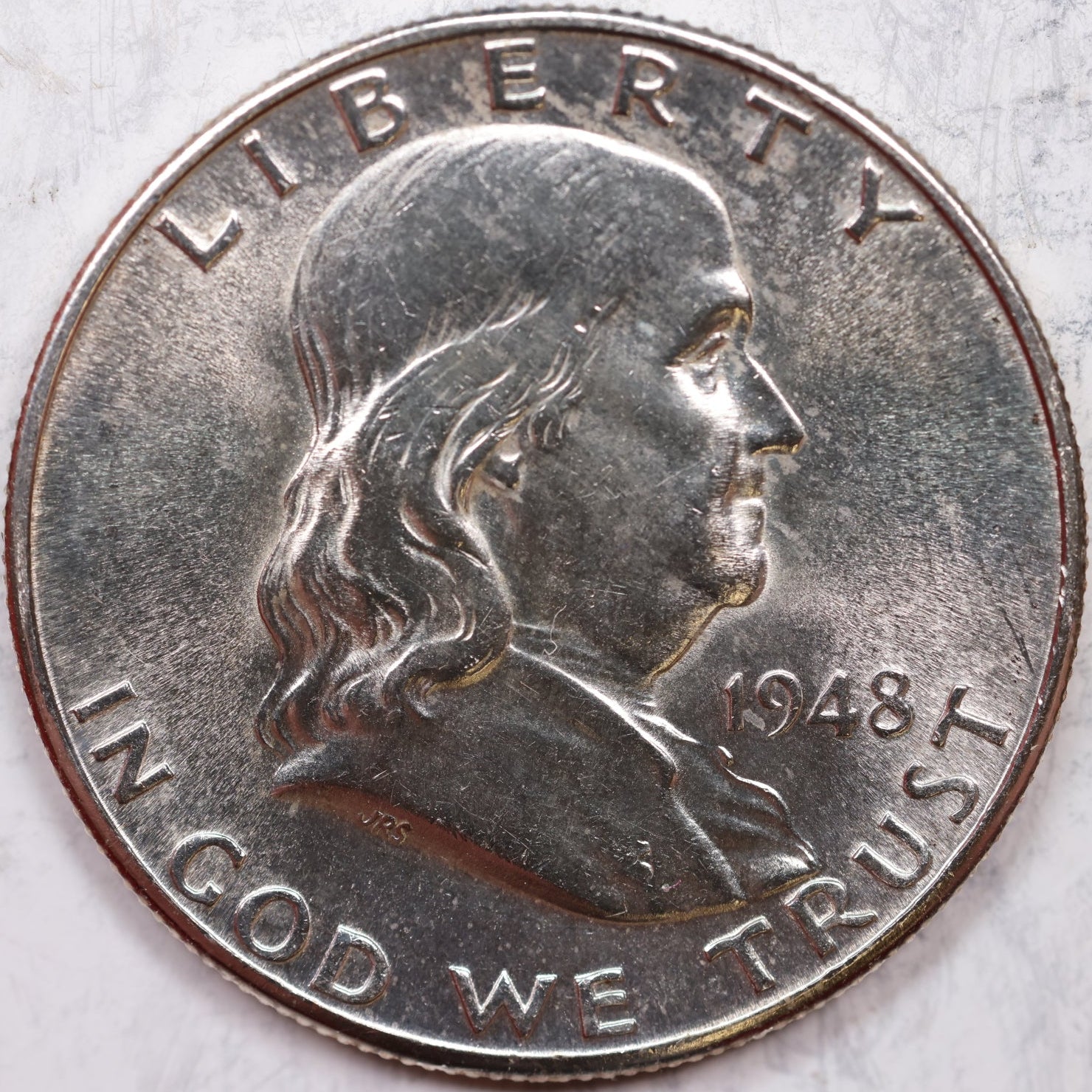 1948-D Franklin Half Dollar, Mint State Uncirculated Coin, Store #HR1242