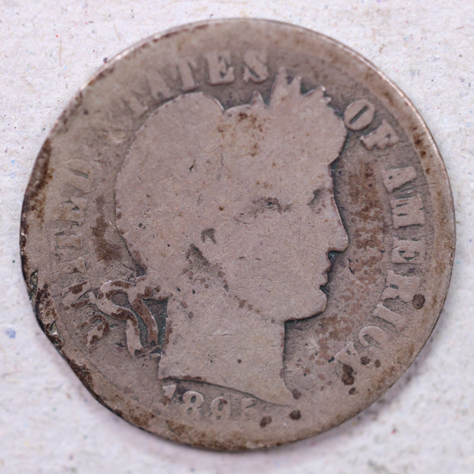 1895-O Barber Silver Dime., Fair Circulated Coin., Store #1170