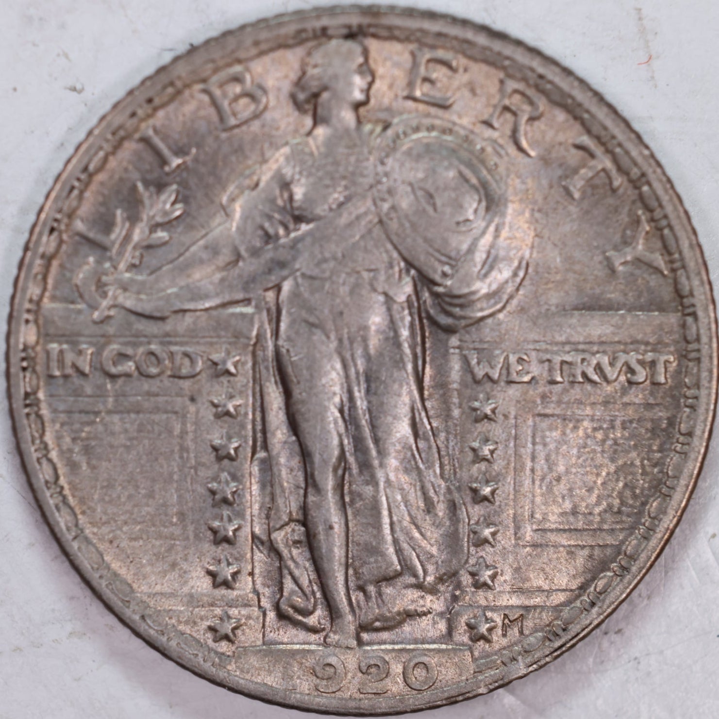 1920 Standing Liberty Silver Quarter, About Uncirculated/Slider, Store #QR0137