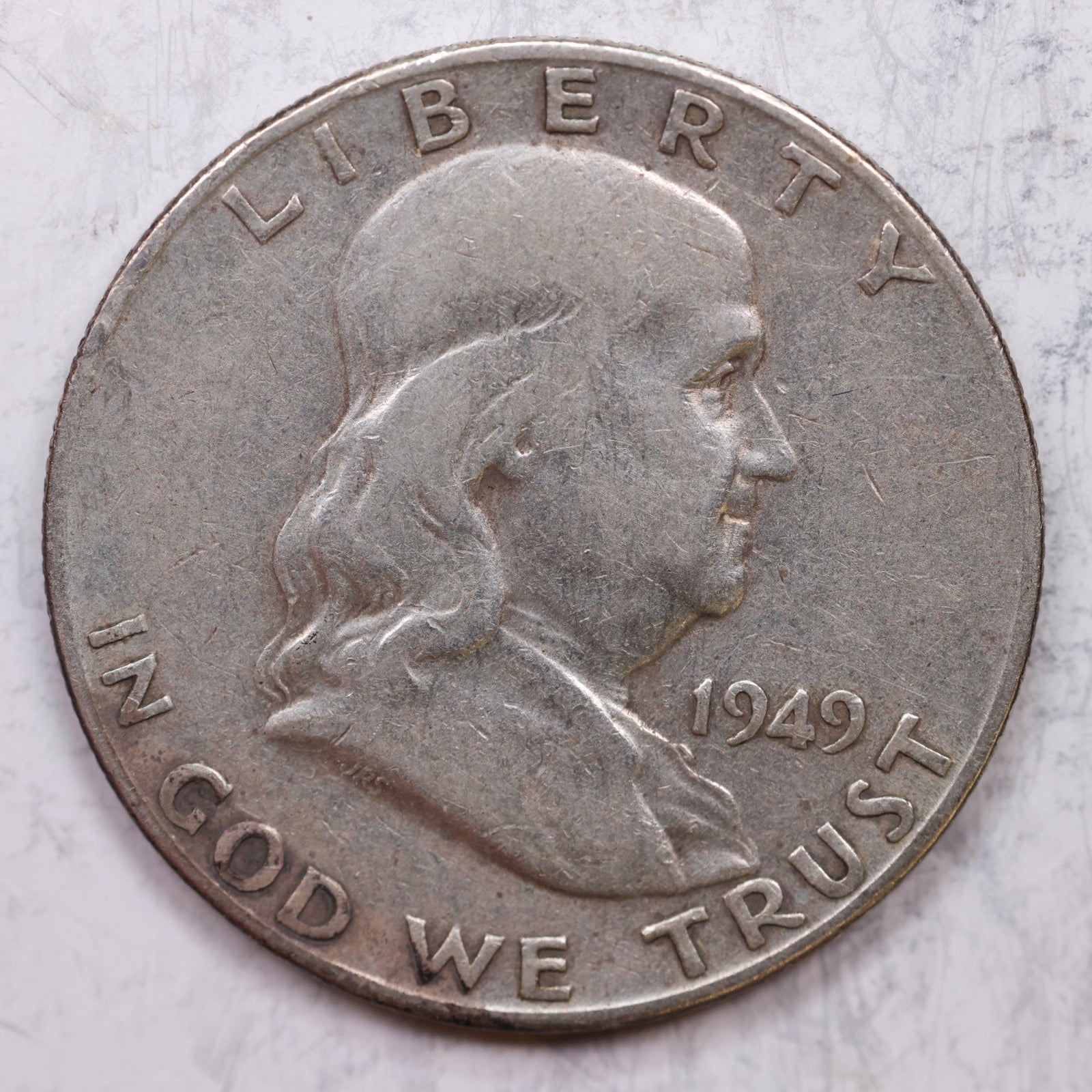 1949-D Franklin Half Dollar, Very Fine Circulated Coin, Store #HR1250