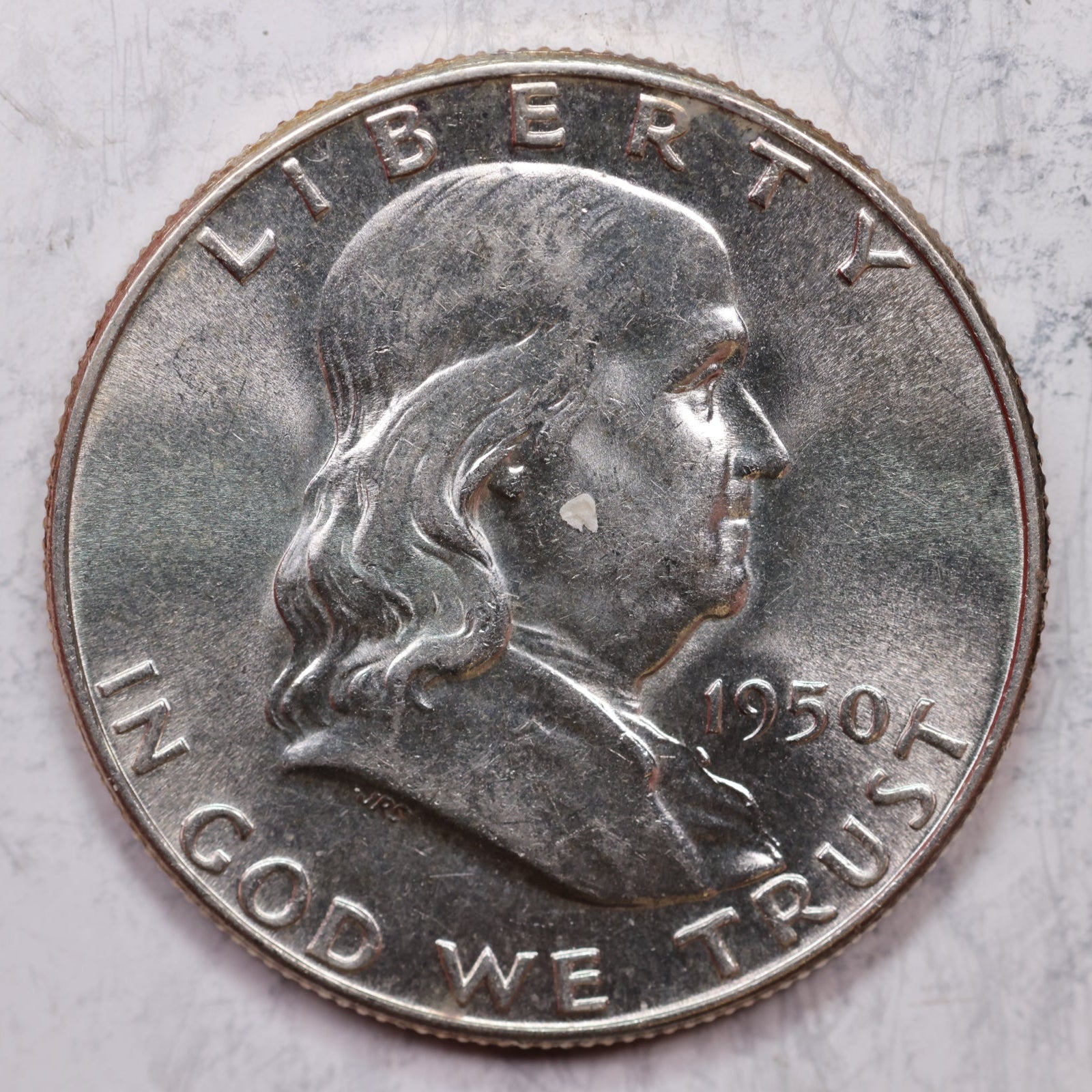 1950 Franklin Half Dollar, Mint State Uncirculated Coin, Store #HR1253