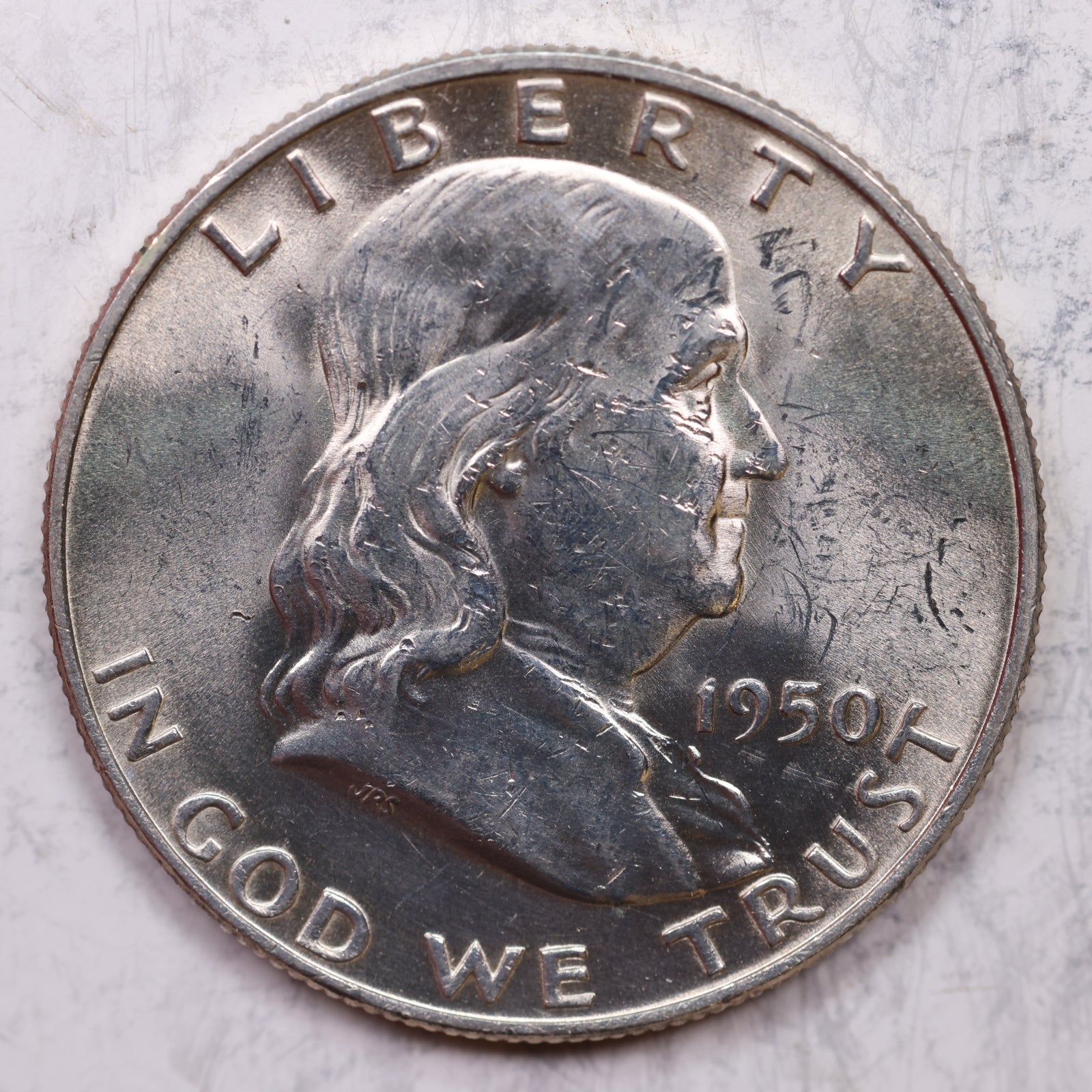 1950-D Franklin Half Dollar, Mint State Uncirculated Coin, Store #HR1255