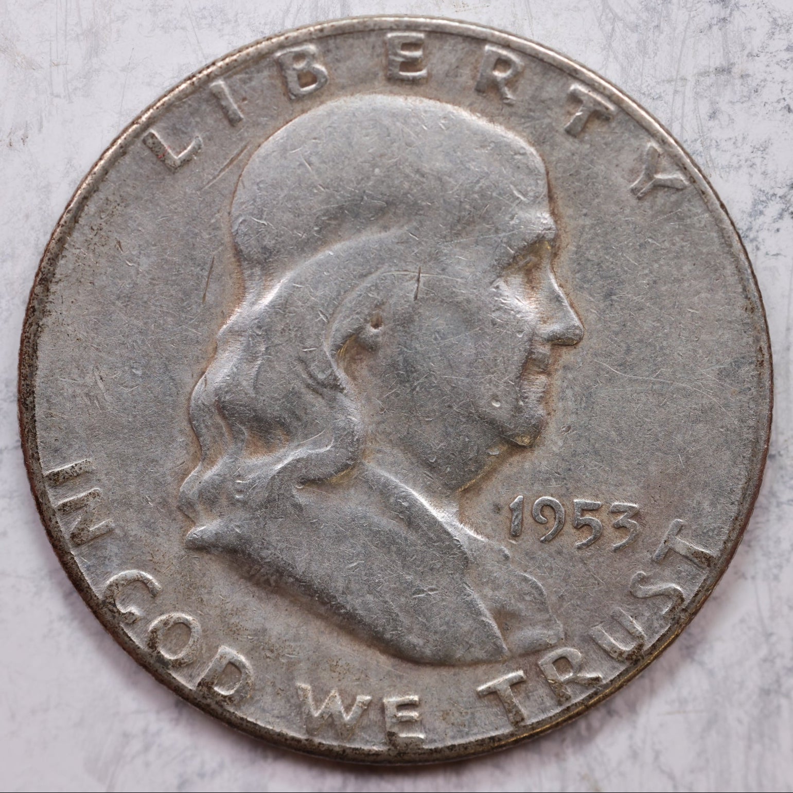 1953-S Franklin Half Dollar, Very Fine Circulated Coin, Store #HR1267