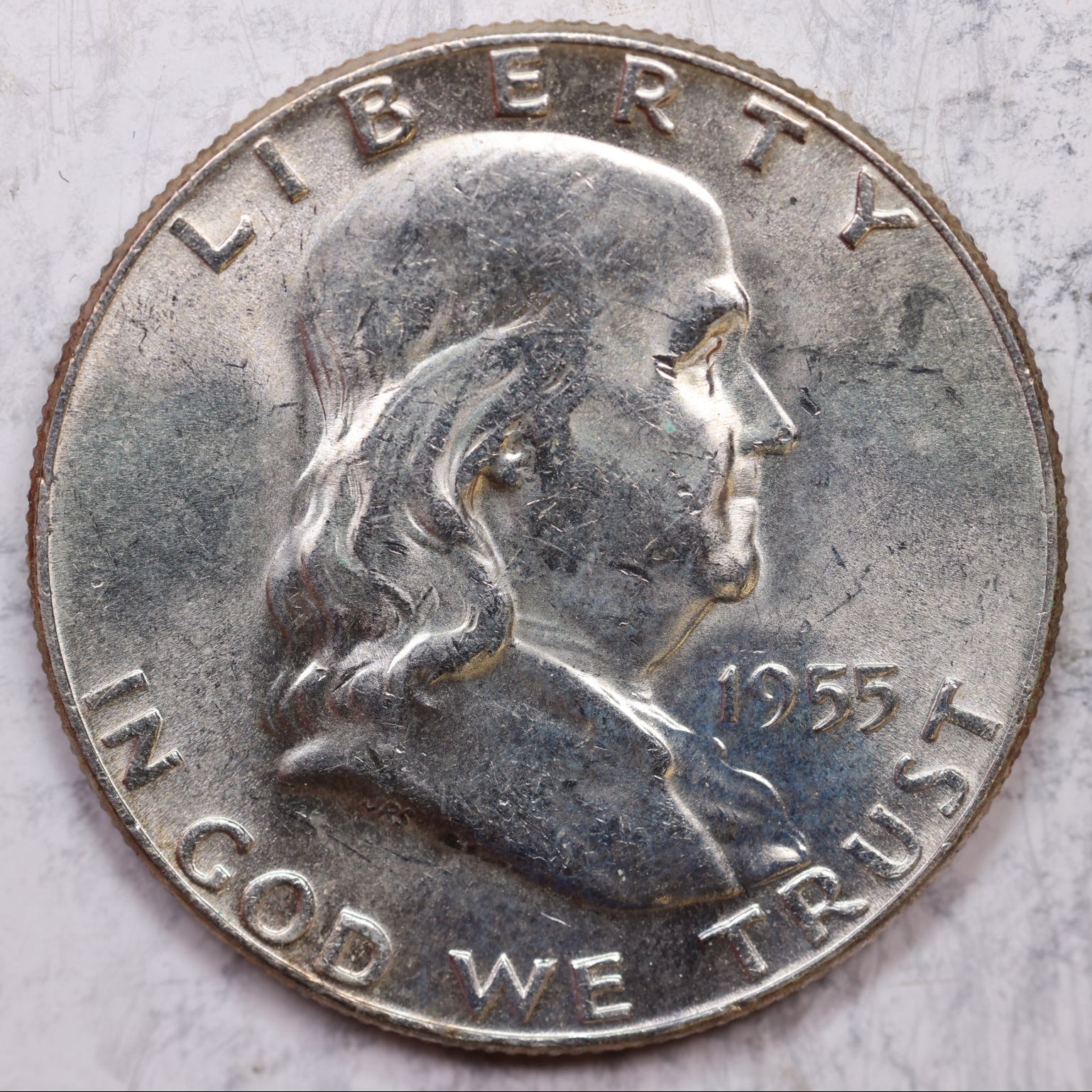 1955 Franklin Half Dollar, Mint State Uncirculated Coin, Store #HR1275
