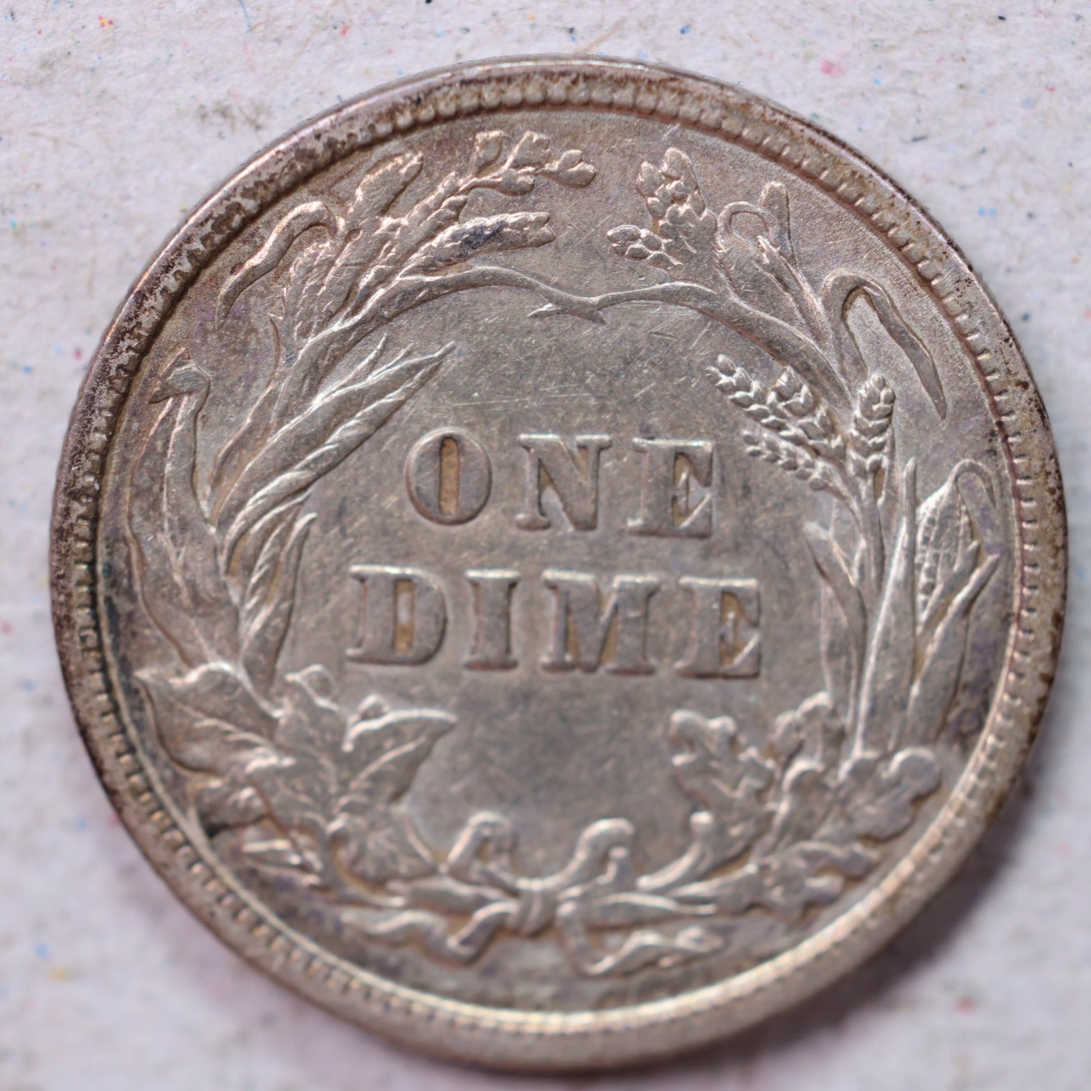 1907 Barber Silver Dime., Very Fine., Circulated Coin., Store #1303