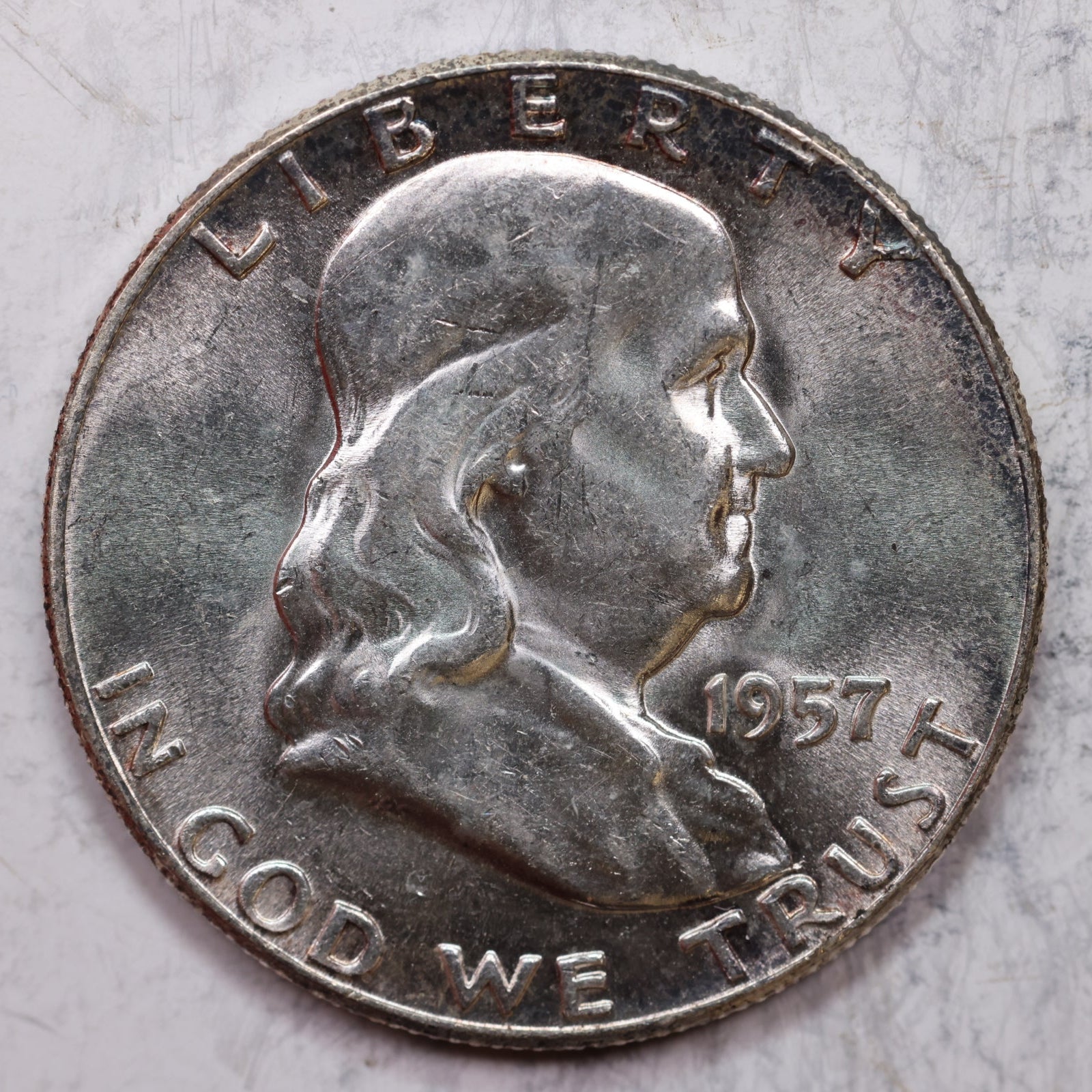1957 Franklin Half Dollar, Mint State Uncirculated Coin, Store #HR1279