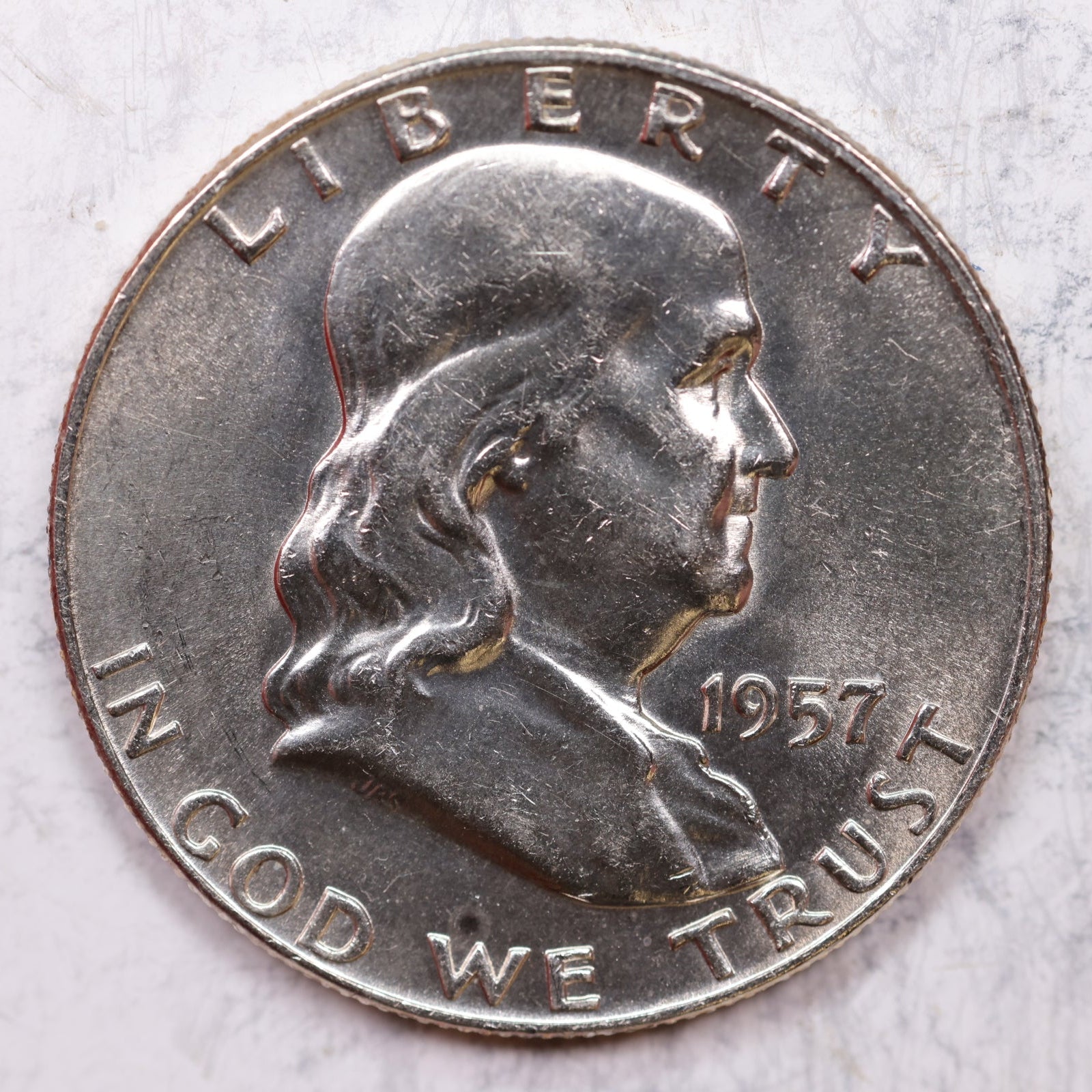 1957-D Franklin Half Dollar, Mint State Uncirculated Coin, Store #HR1282