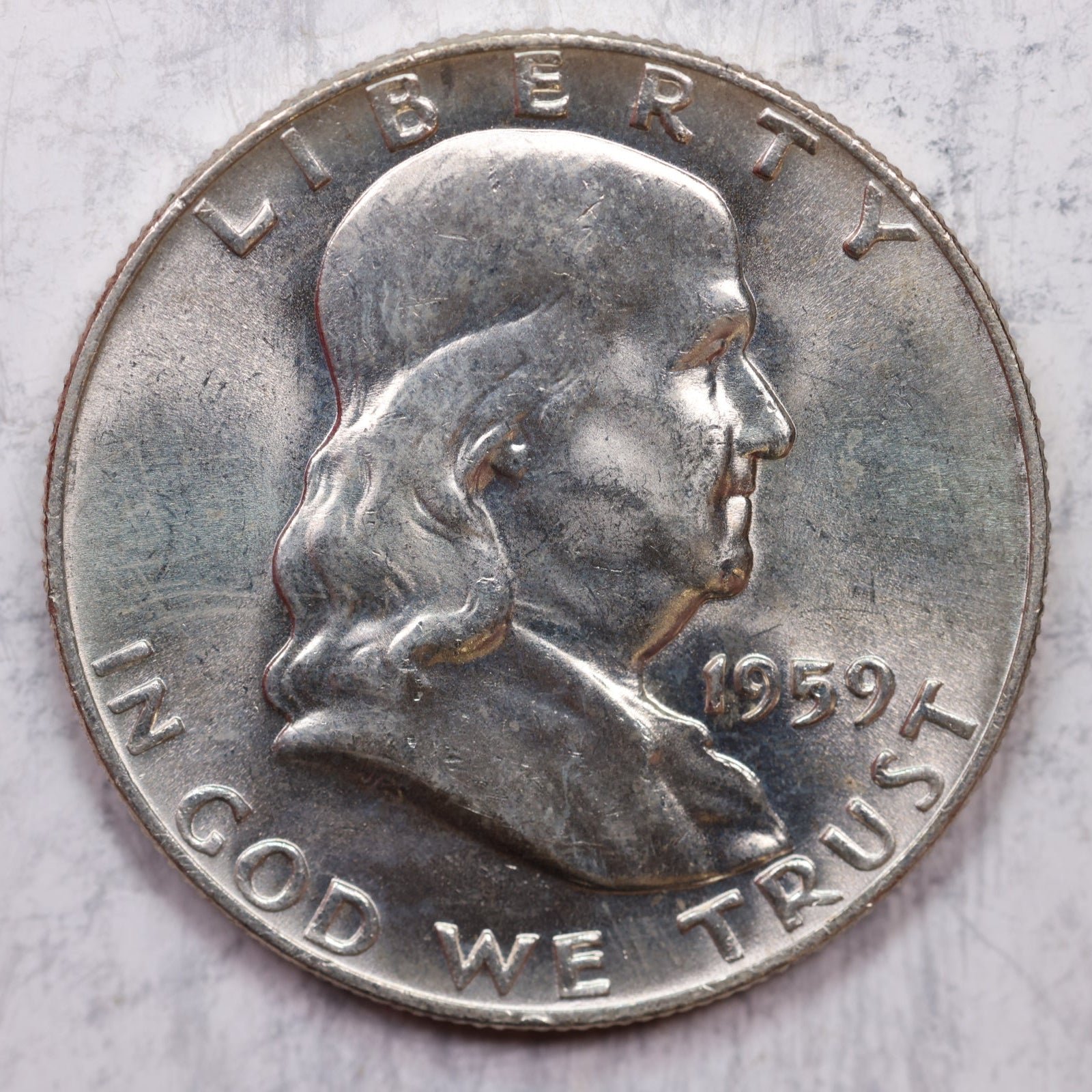 1959 Franklin Half Dollar, Mint State Uncirculated Coin, Store #HR1285