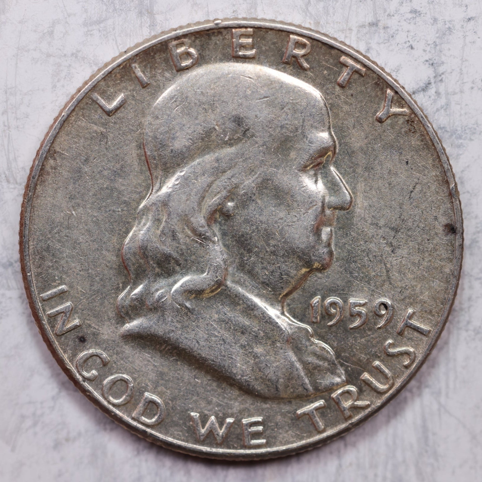 1959 Franklin Half Dollar, Extra Fine Circulated Coin, Store #HR1287