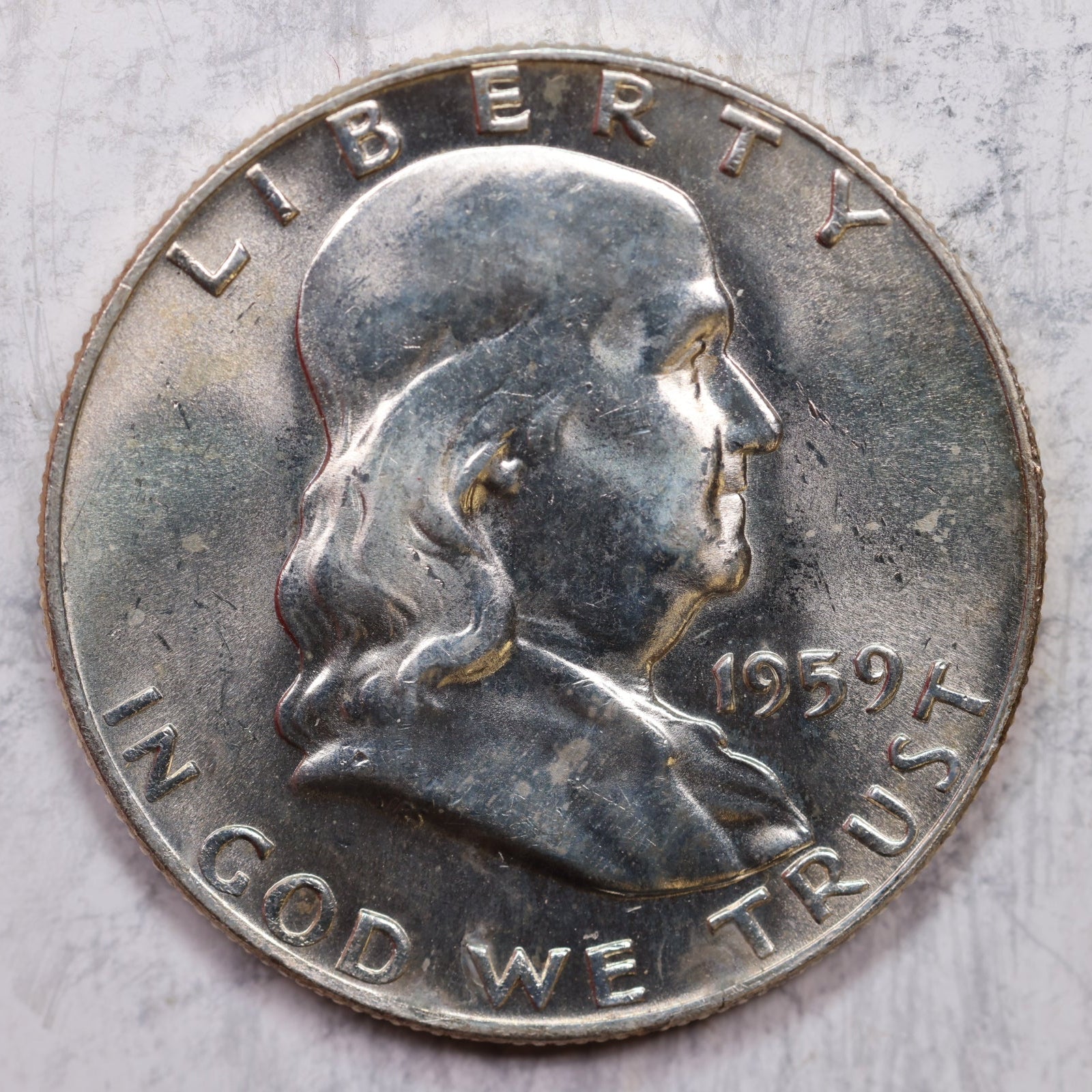 1959-D Franklin Half Dollar, Mint State Uncirculated Coin, Store #HR1290