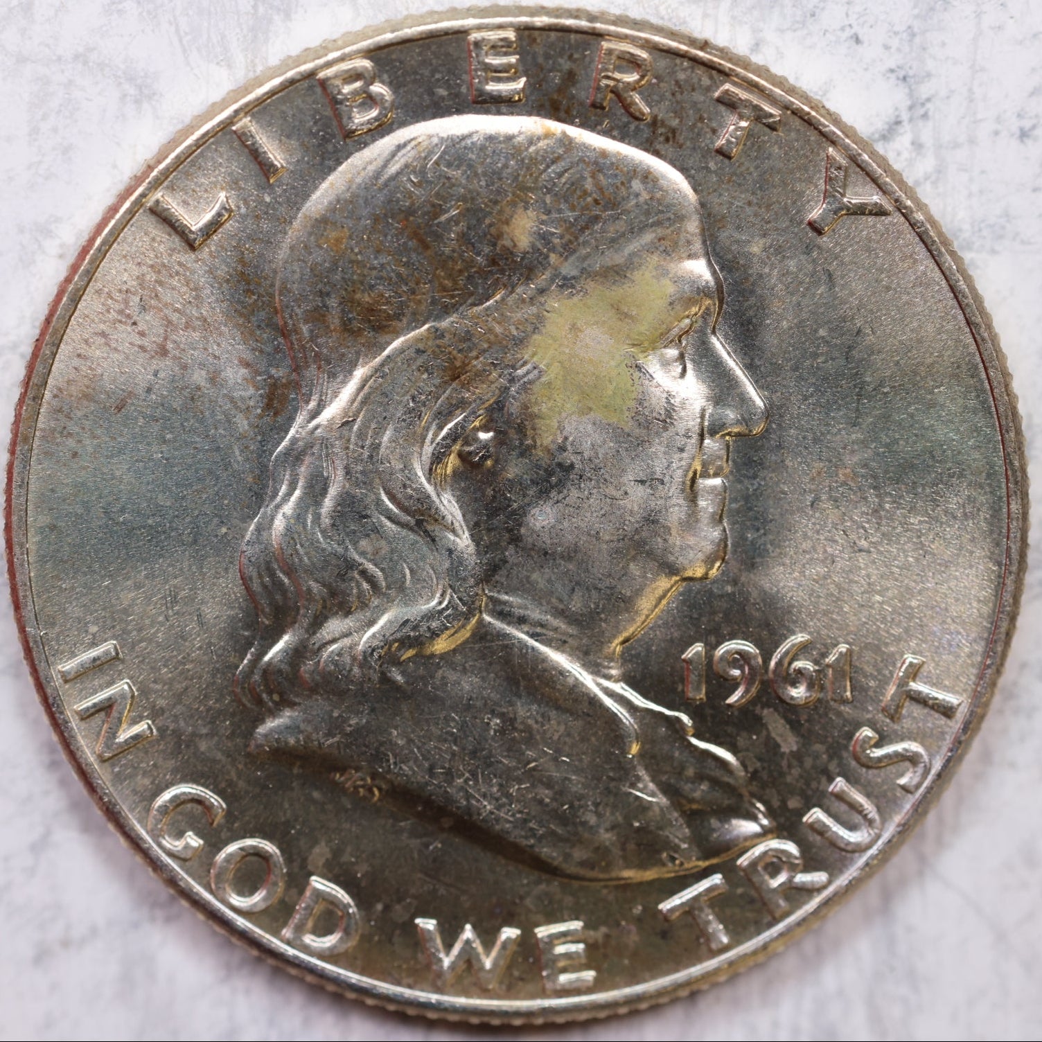 1961-D Franklin Half Dollar, Mint State Uncirculated Coin, Store #HR1296