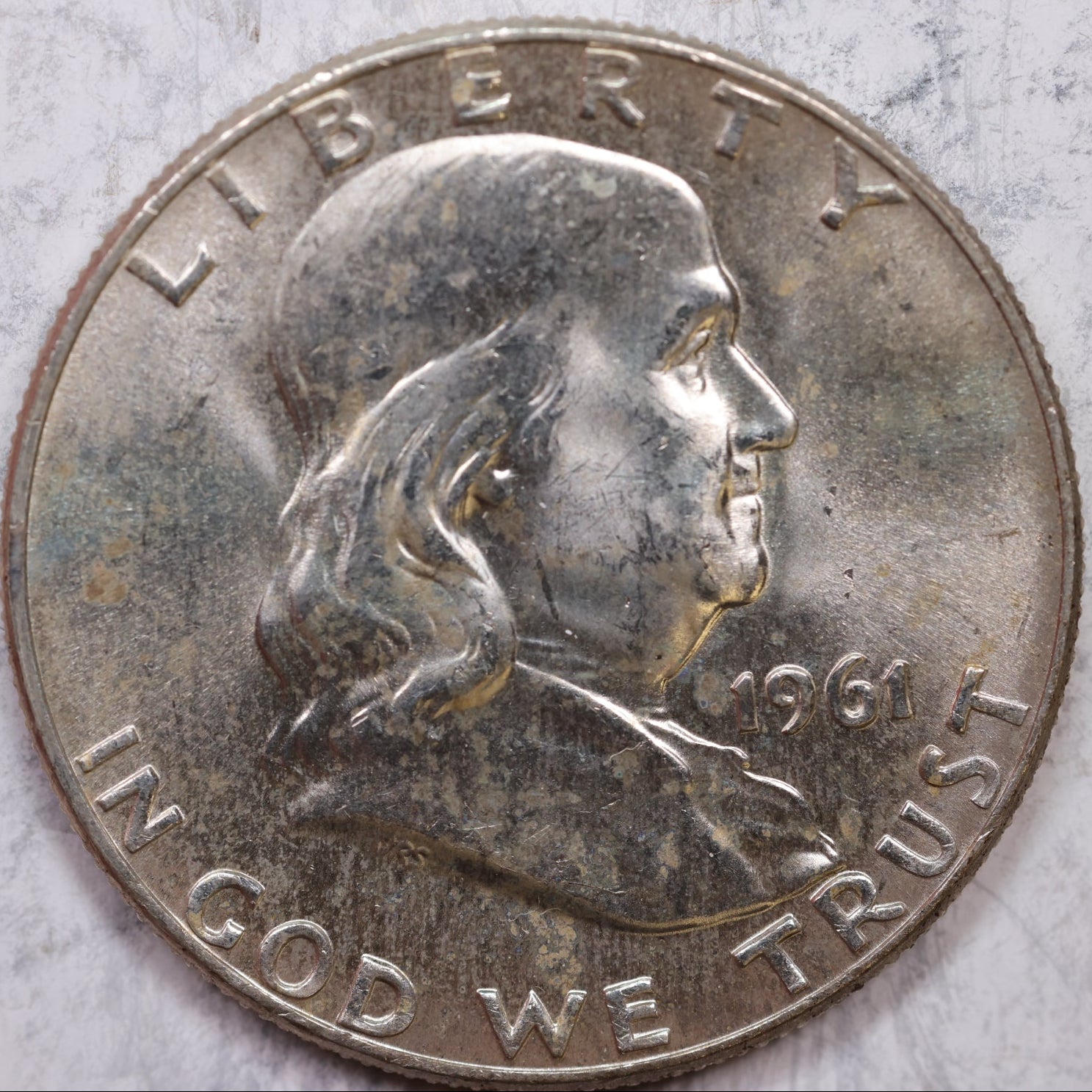 1961-D Franklin Half Dollar, Mint State Uncirculated Coin, Store #HR1297