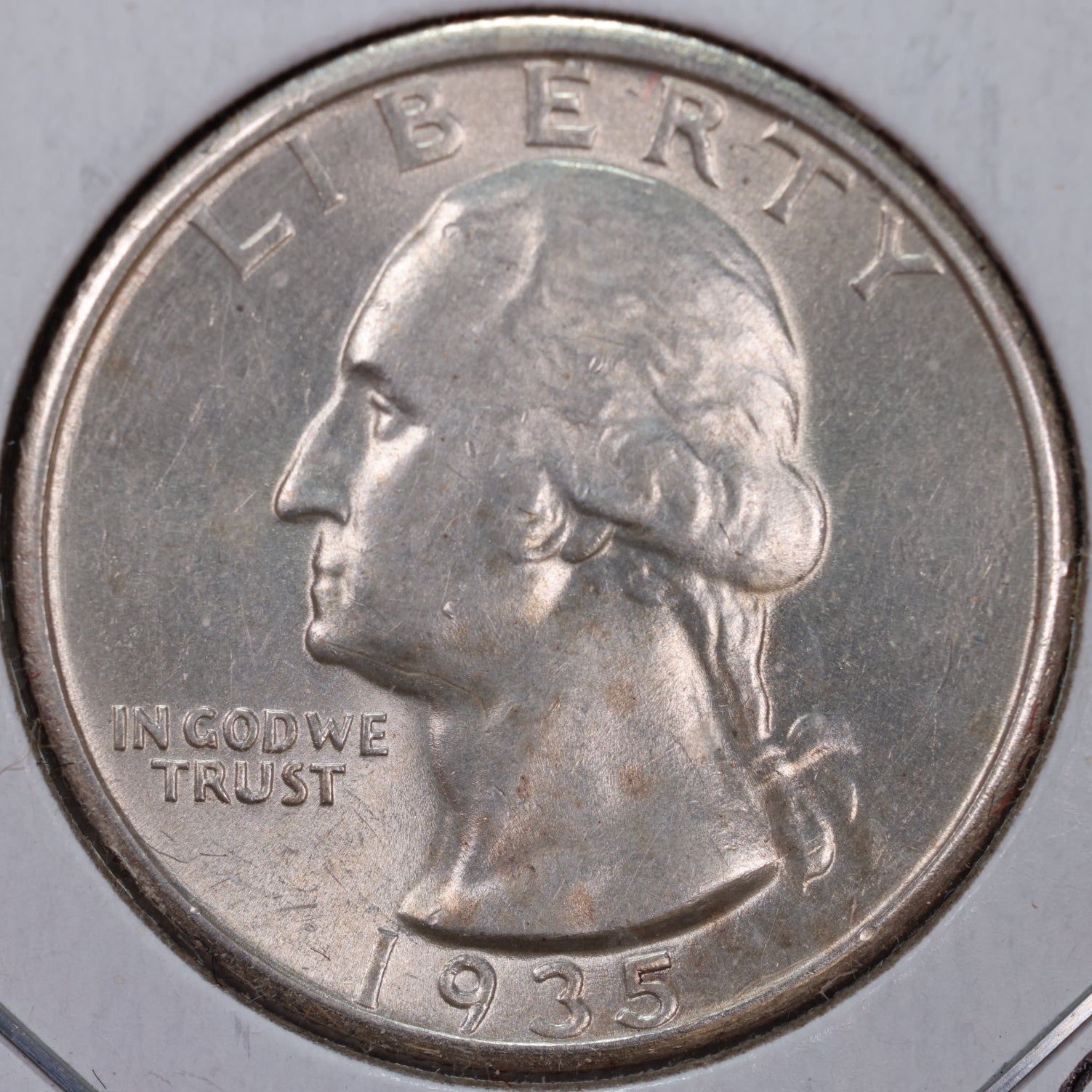 1935-S Washington Silver Quarter, Mint State Uncirculated Coin, Store #QR0195