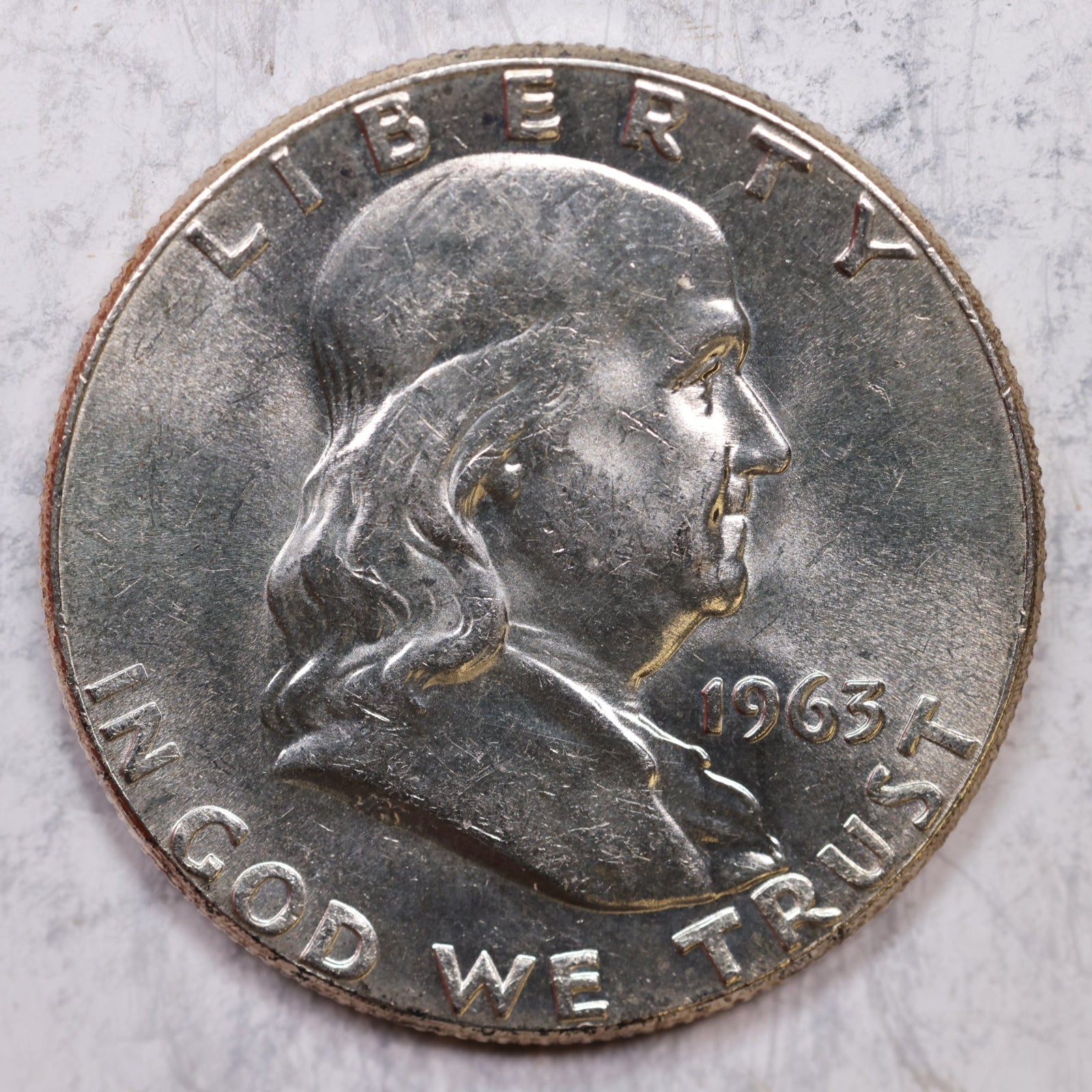 1963 Franklin Half Dollar, Mint State Uncirculated Coin, Store #HR1306
