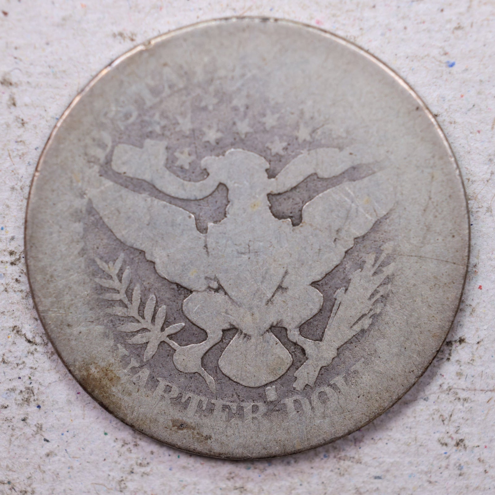 1893-S Barber Silver Quarter., About Good., Circulated Coin., Store #QR1468.