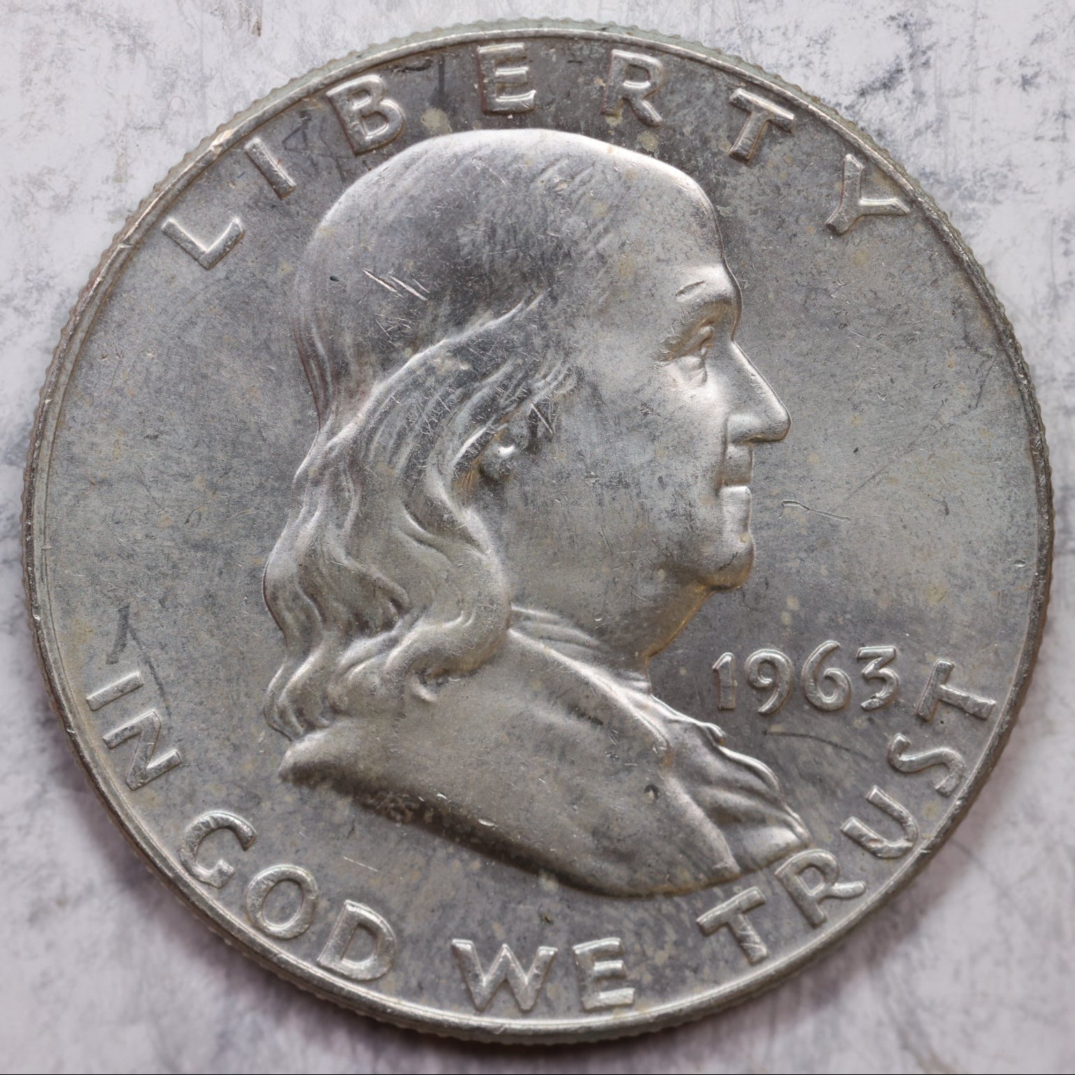 1963-D Franklin Half Dollar, Uncirculated Coin, Store #HR1316