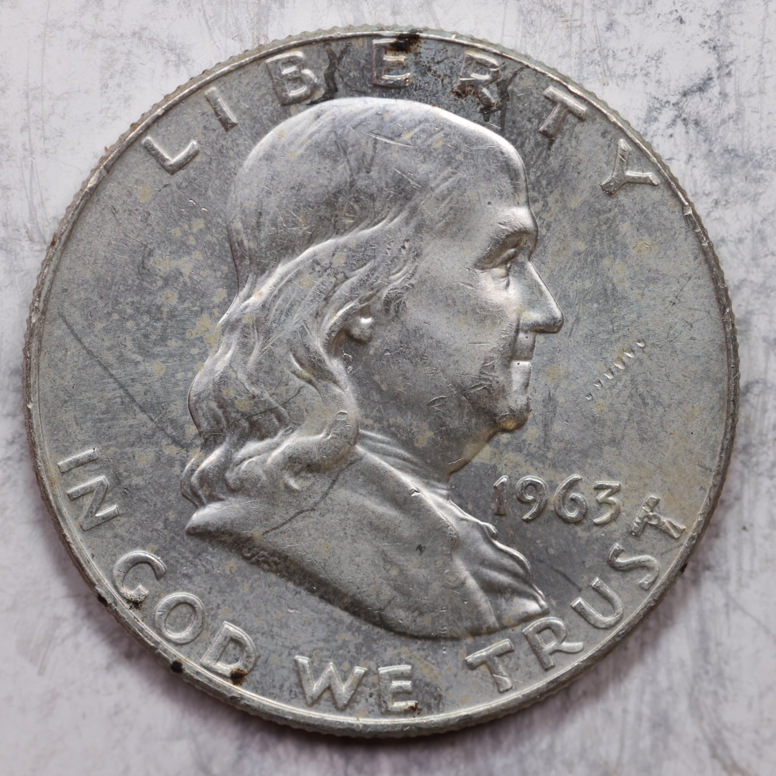 1963-D Franklin Half Dollar, Uncirculated Coin, Store #HR1317