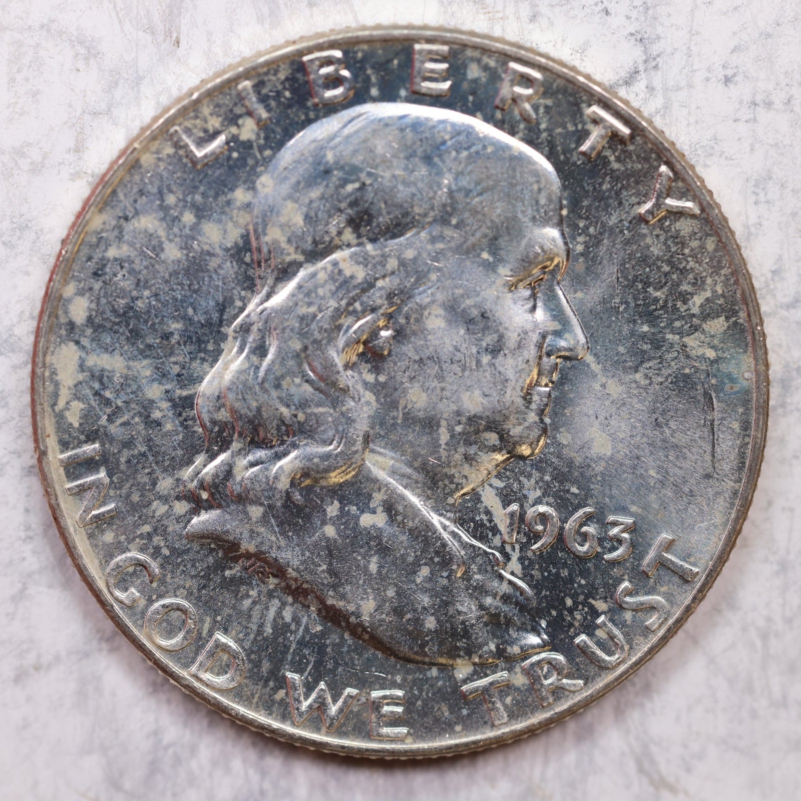 1963-D Franklin Half Dollar, Uncirculated Coin, Store #HR1319