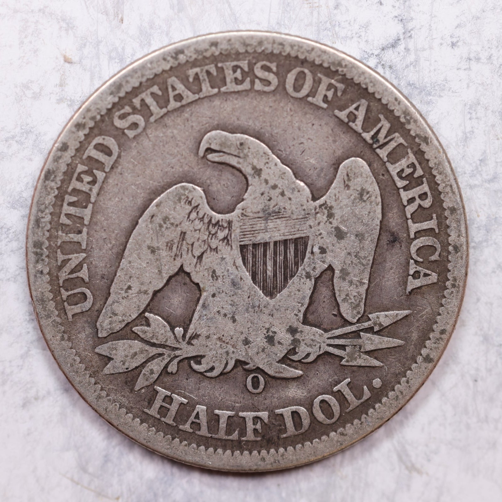 1854-O Liberty Seated Half Dollar, Very Good Circulated Coin, Store #HR1349