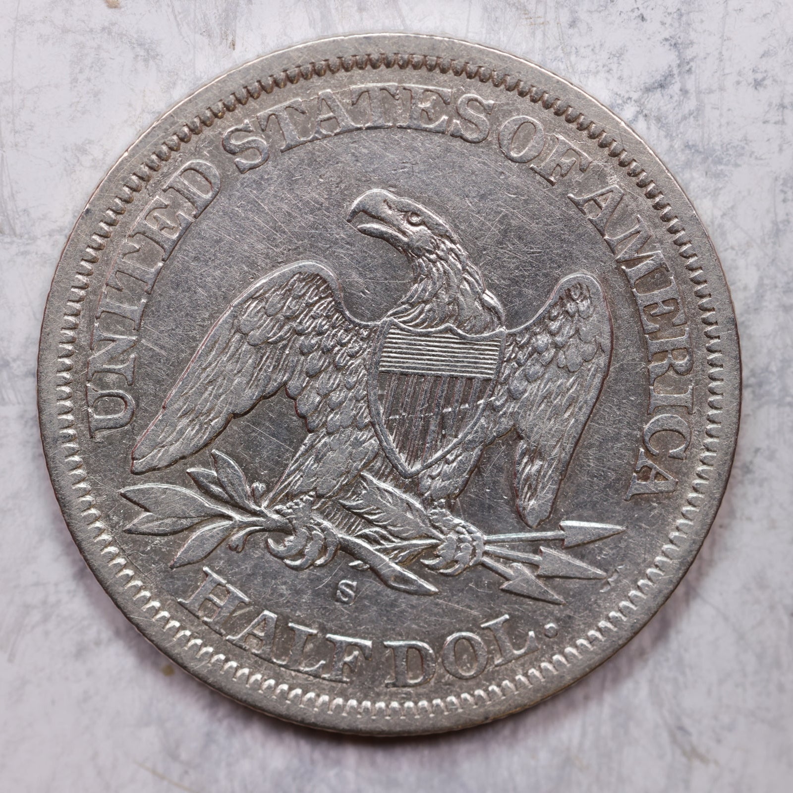 1865-S Liberty Seated Half Dollar, Extra Fine Circulated Coin, Store #HR1385