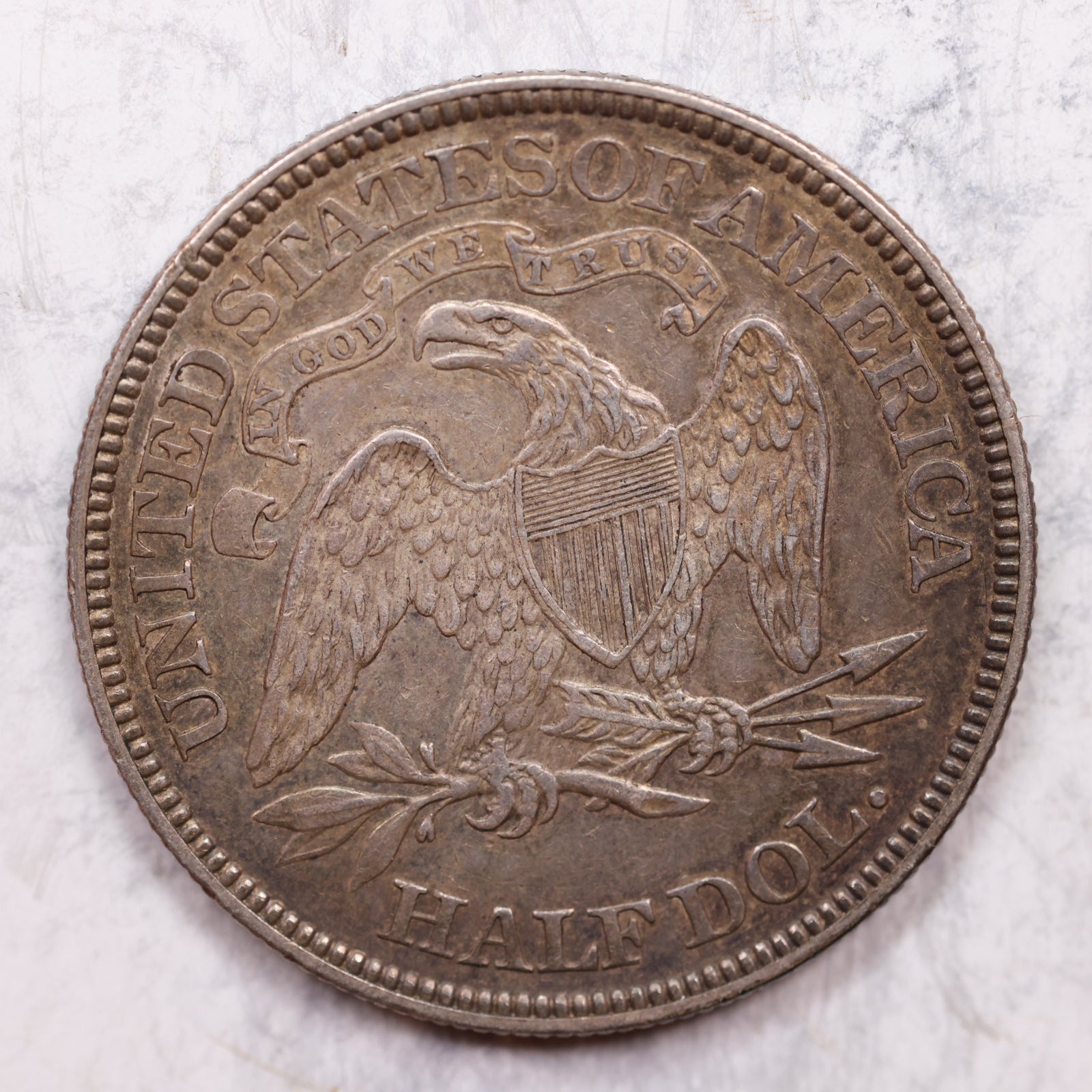 1868 Liberty Seated Half Dollar, Mint State Uncirculated Coin, Store #HR1386