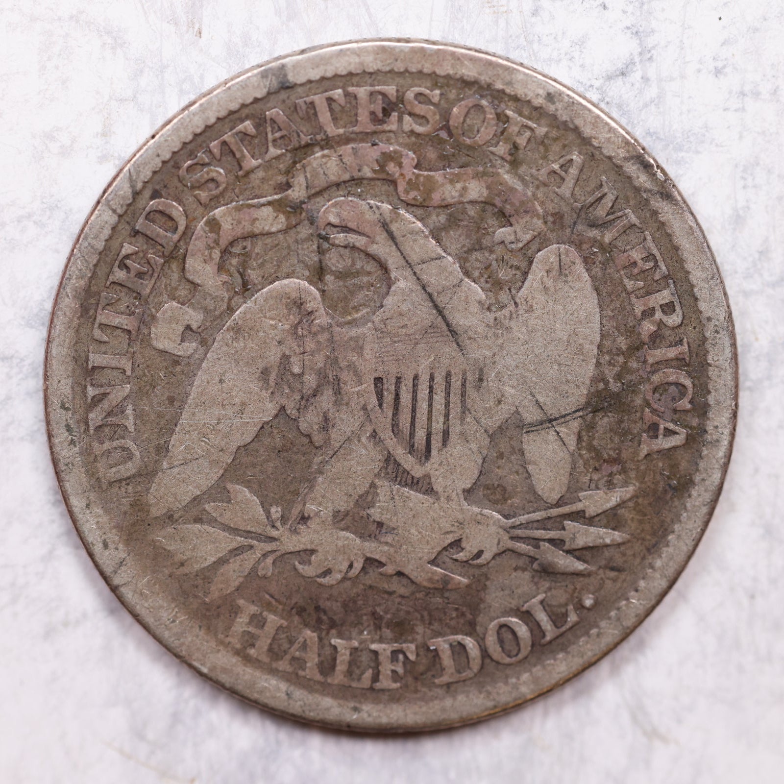 1869 Liberty Seated Half Dollar, Very Good Circulated Coin, Store #HR1388