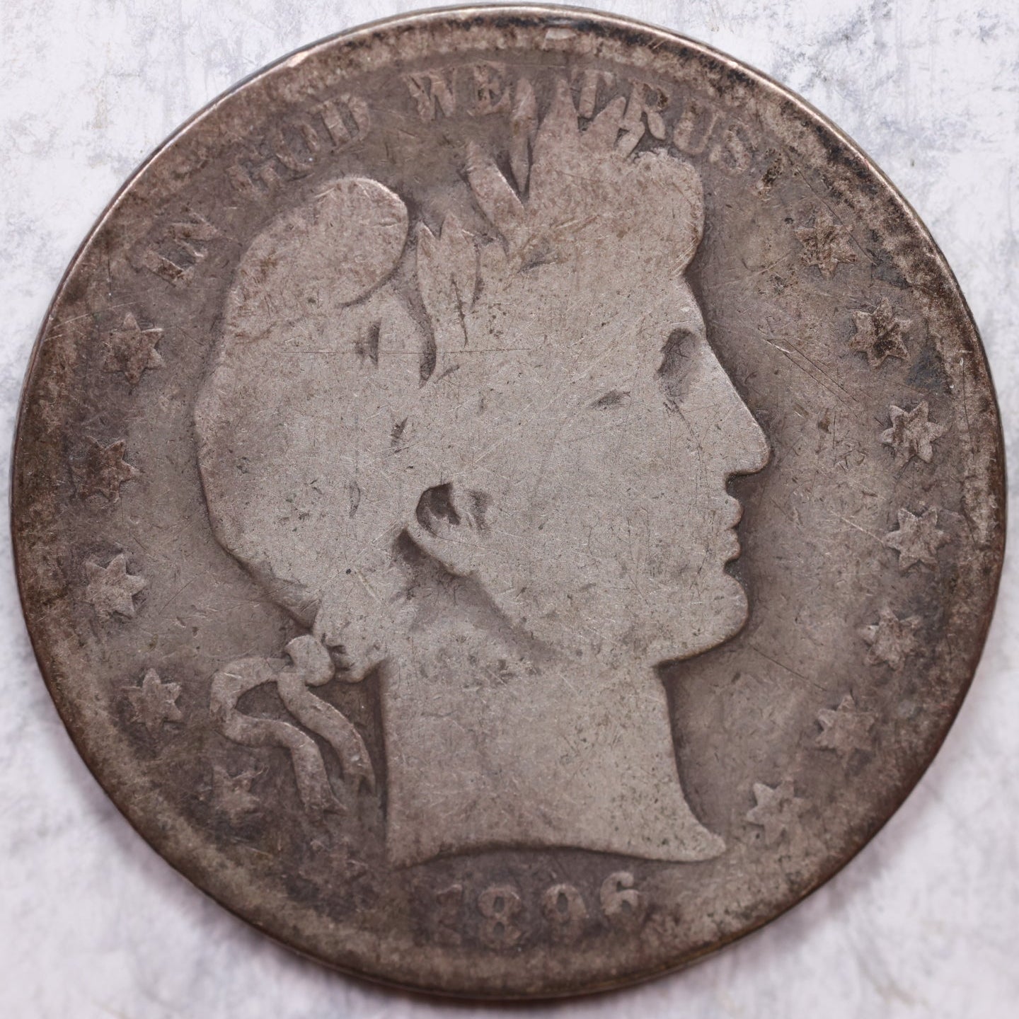 1896-O Barber Half Dollar, Good Circulated Coin, Store# HR1392