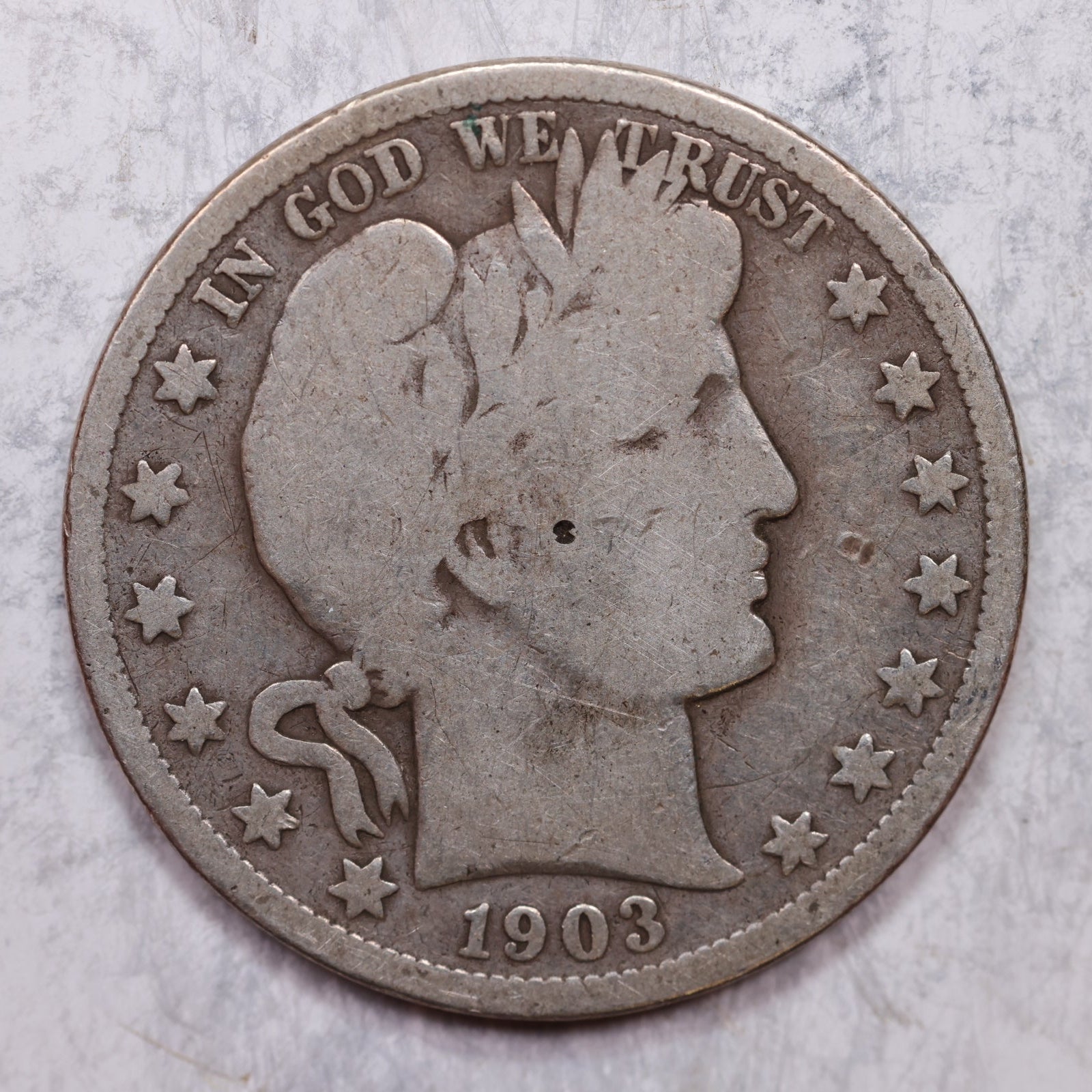 1903-O Barber Half Dollar, Very Good Circulated Coin, Store# HR1398