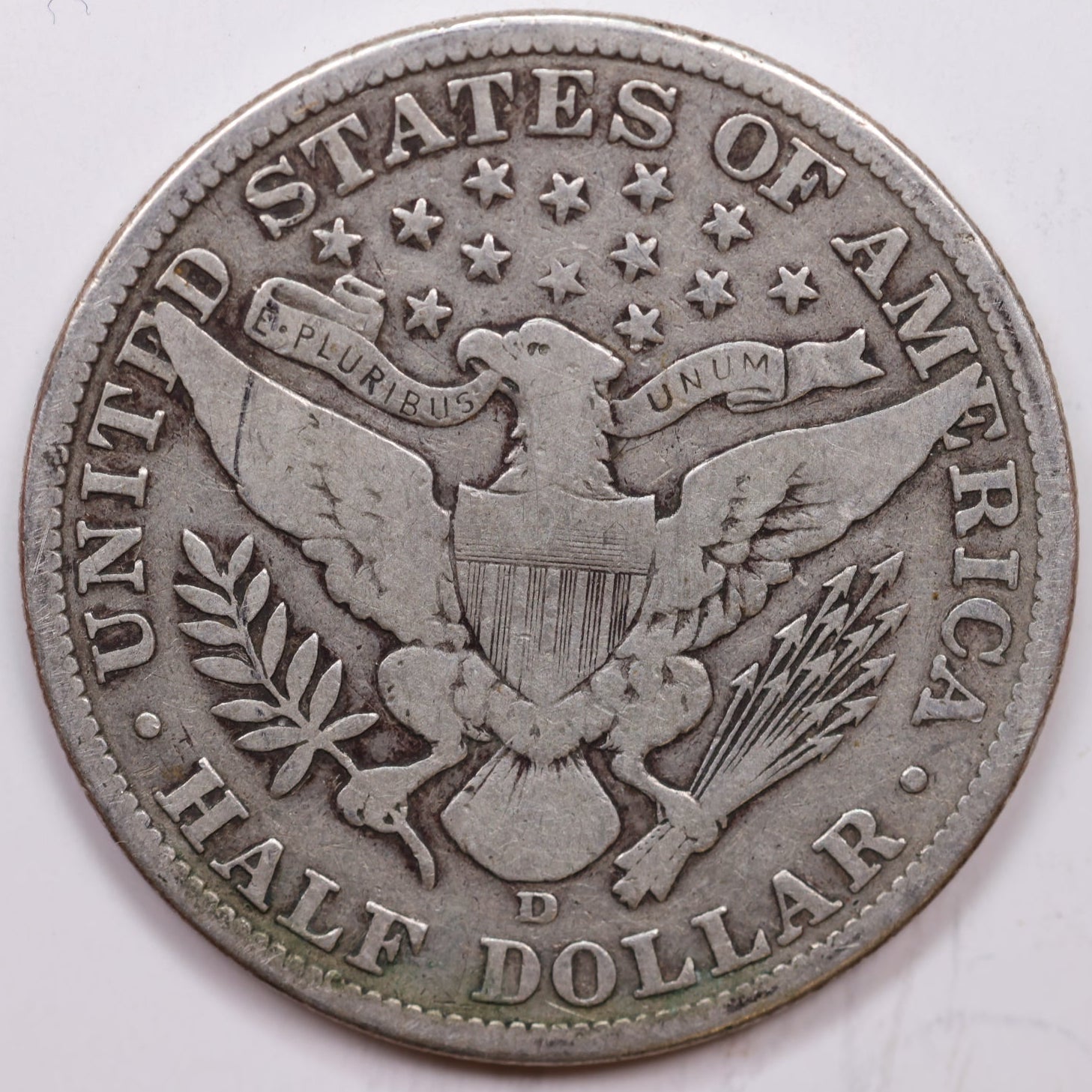1912-D Barber Half Dollar, Very Good+ Circulated Coin, Store# HR1403